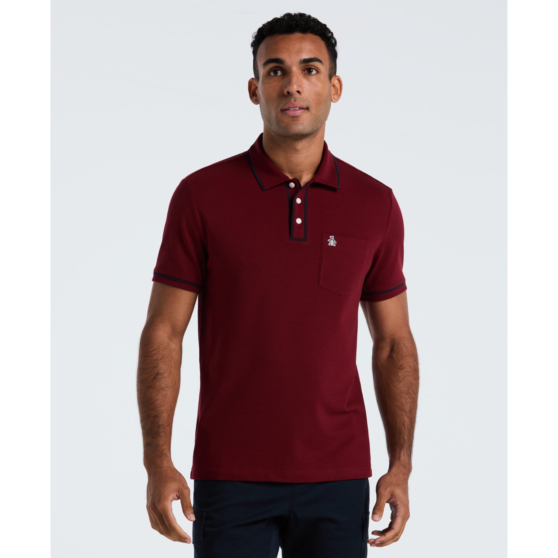 Original Penguin Earl Pique Polo Shirt In Cabernet(Earl Pique Polo Shirt Red Opksb690gp 605)