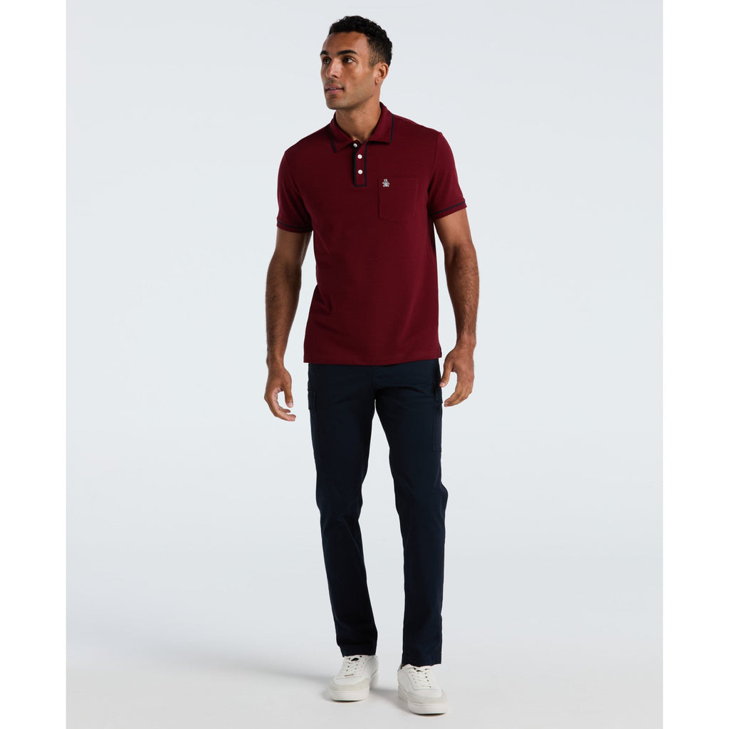 Original Penguin Earl Pique Polo Shirt In Cabernet(Earl Pique Polo Shirt Red Opksb690gp 605)