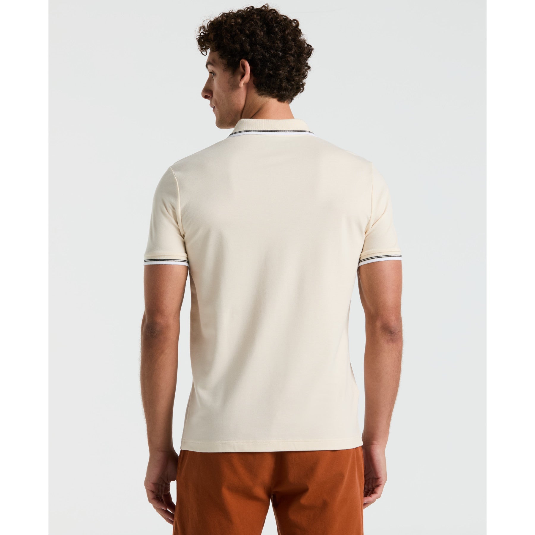 Original Penguin Pique Sticker Pete Tipped Polo Shirt In Birch(Pique Sticker Pete Tipped Polo Shirt Beige Opksb720gp 252)