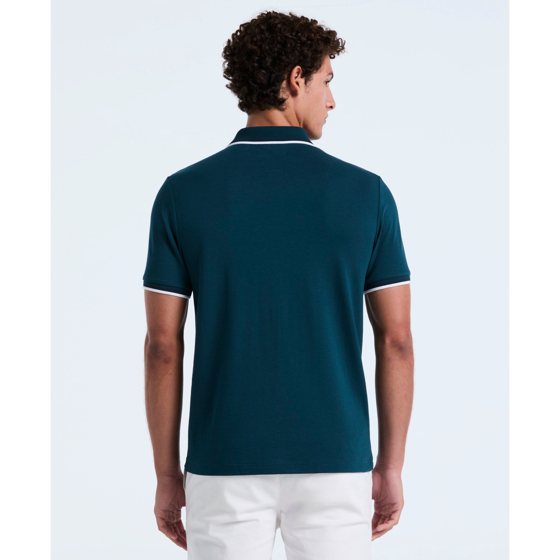Original Penguin Pique Sticker Pete Tipped Polo Shirt In Reflecting Pond(Pique Sticker Pete Tipped Polo Shirt Blue Opksb720gp 470)