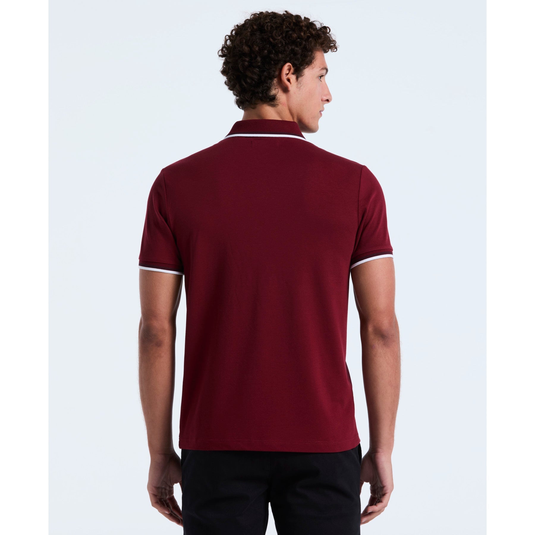 Original Penguin Pique Sticker Pete Tipped Polo Shirt In Cabernet(Pique Sticker Pete Tipped Polo Shirt Red Opksb720gp 605)