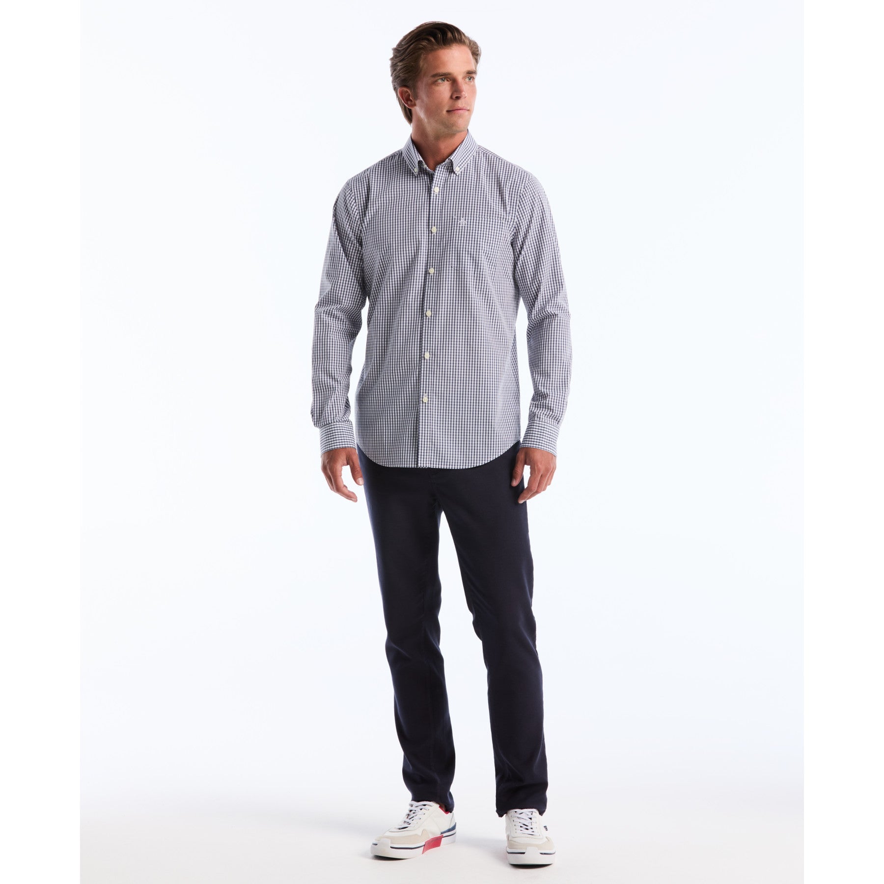 Original Penguin Gingham Shirt In Sargasso Sea(Gingham Shirt Blue Opwb0023gp 485)