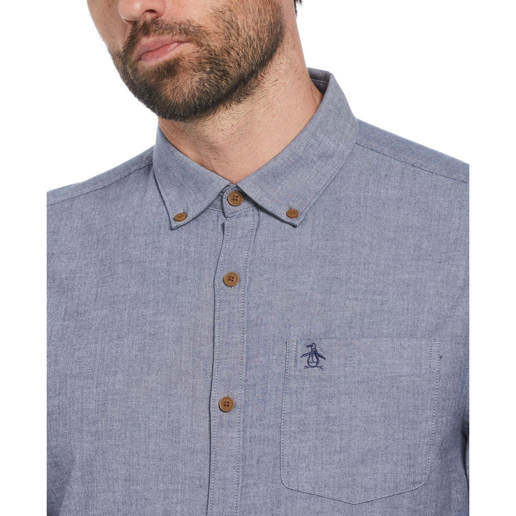 Original Penguin Chambray Shirt In Sargasso Sea(Chambray Shirt Blue Opwf2416gp 485)