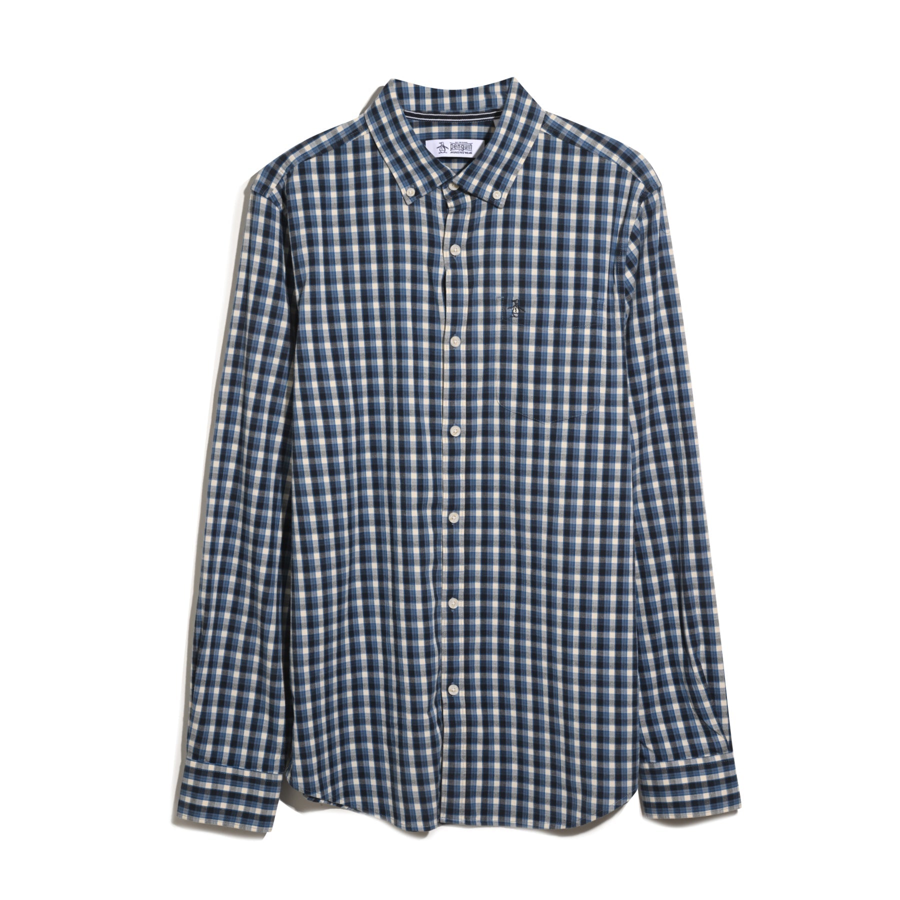 Original Penguin Twill Check Shirt In Copen Blue(Twill Check Shirt Blue Opwf2501gp 443)