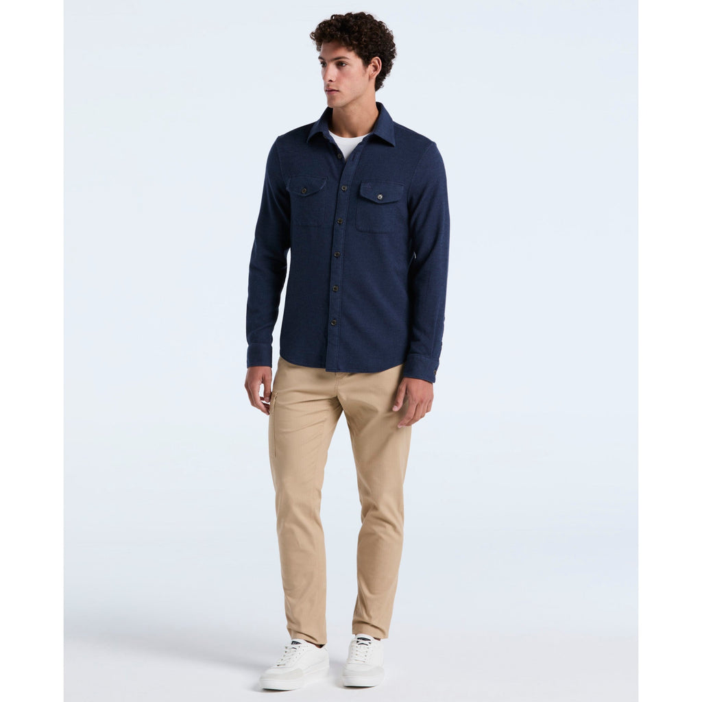 Original Penguin Double Weave Overshirt In Dark Sapphire(Double Weave Overshirt Blue Opwf3118gp 413)