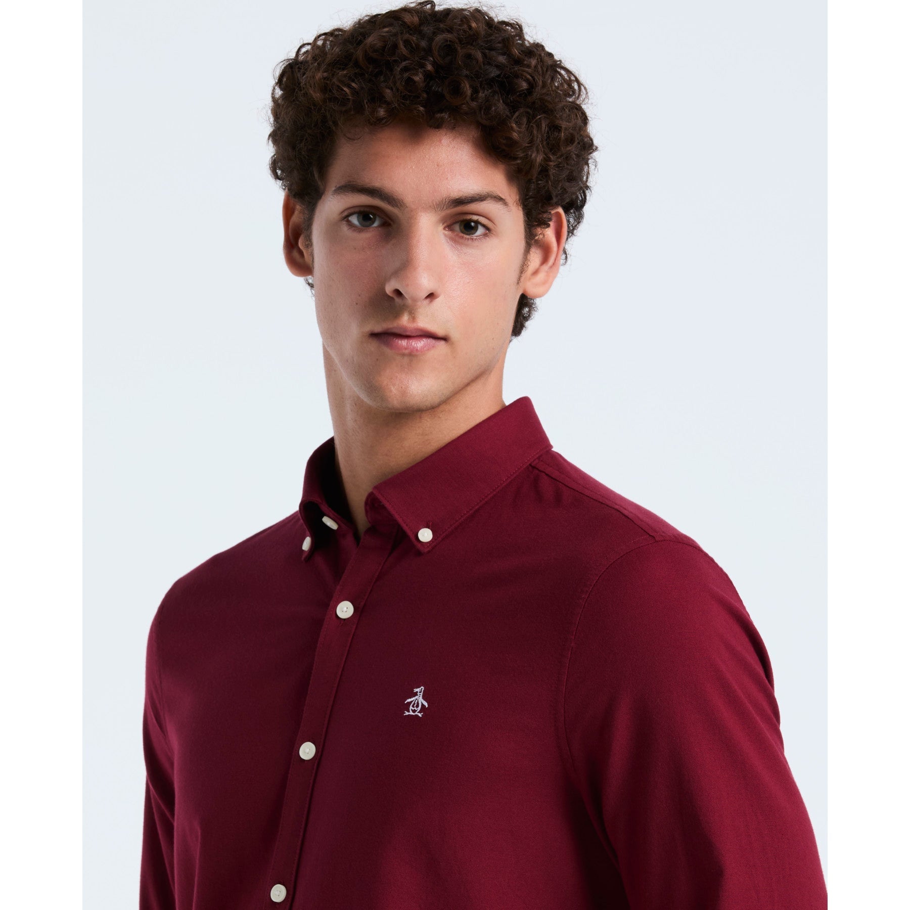 Original Penguin Oxford Shirt In Cabernet(Oxford Shirt Red Opwsb035gp 605)