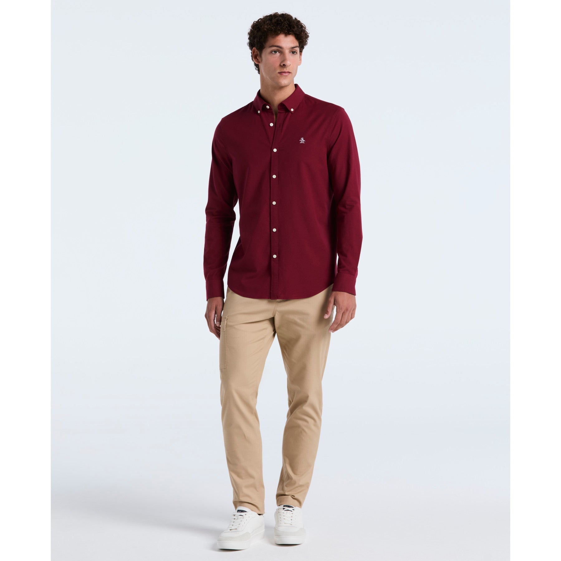 Original Penguin Oxford Shirt In Cabernet(Oxford Shirt Red Opwsb035gp 605)