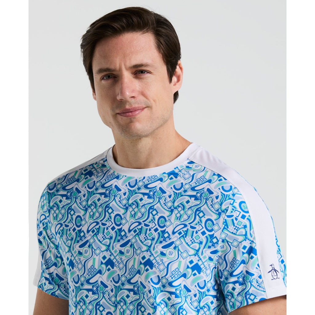 Original Penguin Performance Midcentury Tennis T-Shirt In Bright White(Performance Midcentury Tennis T Shirt White O1ksf002gg 118)
