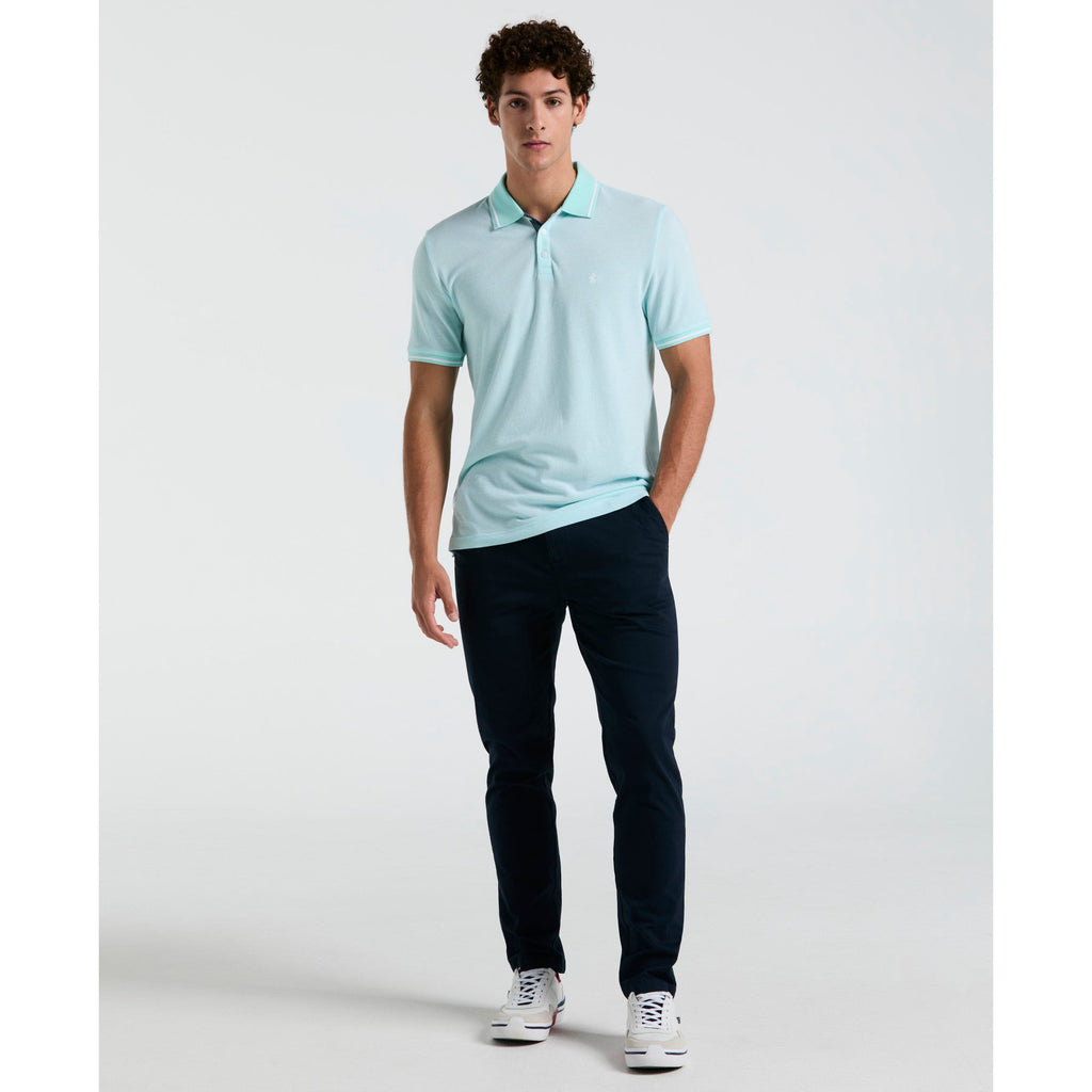 Original Penguin Birdseye Pique Tipped Polo Shirt In Blue Tint(Birdseye Pique Tipped Polo Shirt Blue Ocksb510gp 459)