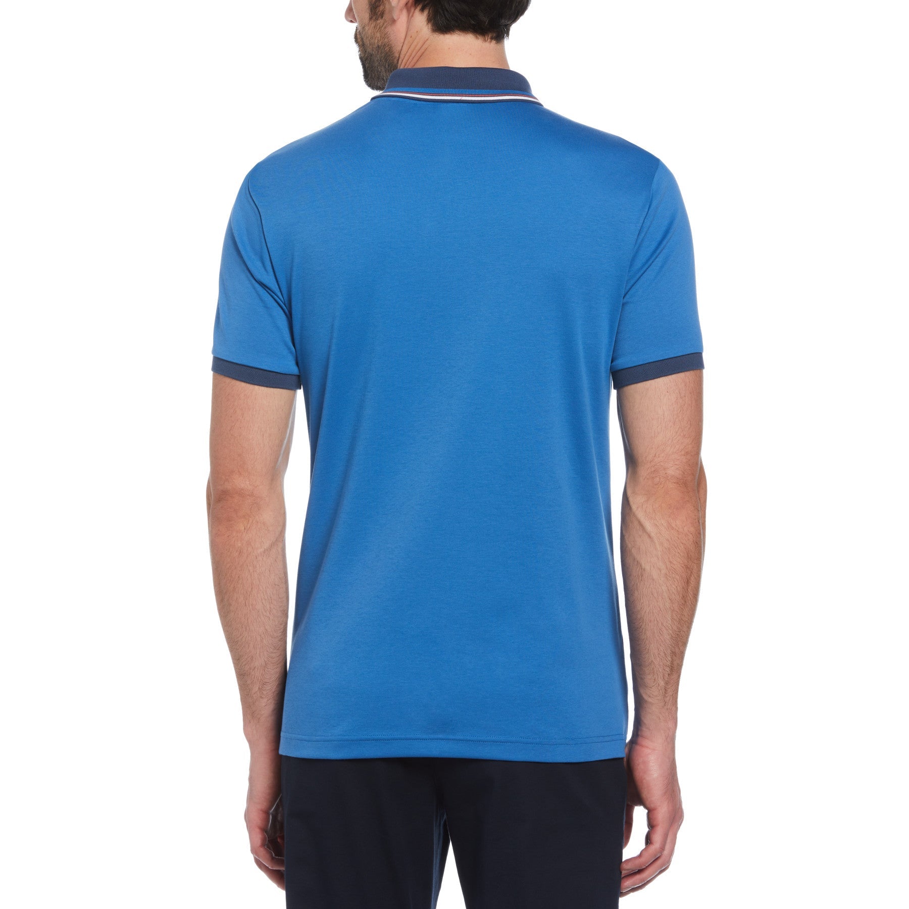 Original Penguin Organic Cotton Bowling Stripe Polo In Star Sapphire(Organic Cotton Bowling Stripe Polo Multi Colored Opkf2404gp 974)