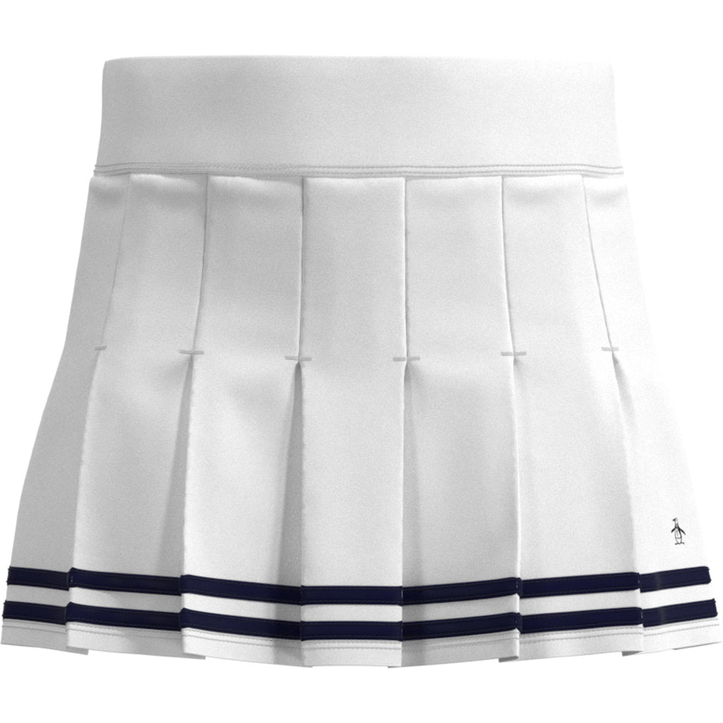 Original Penguin Women's 13" Contrast Hem Pleated Tennis Skort In Bright White(Womens Pleated Tennis Skort White Ogbsc0a6gg 118)