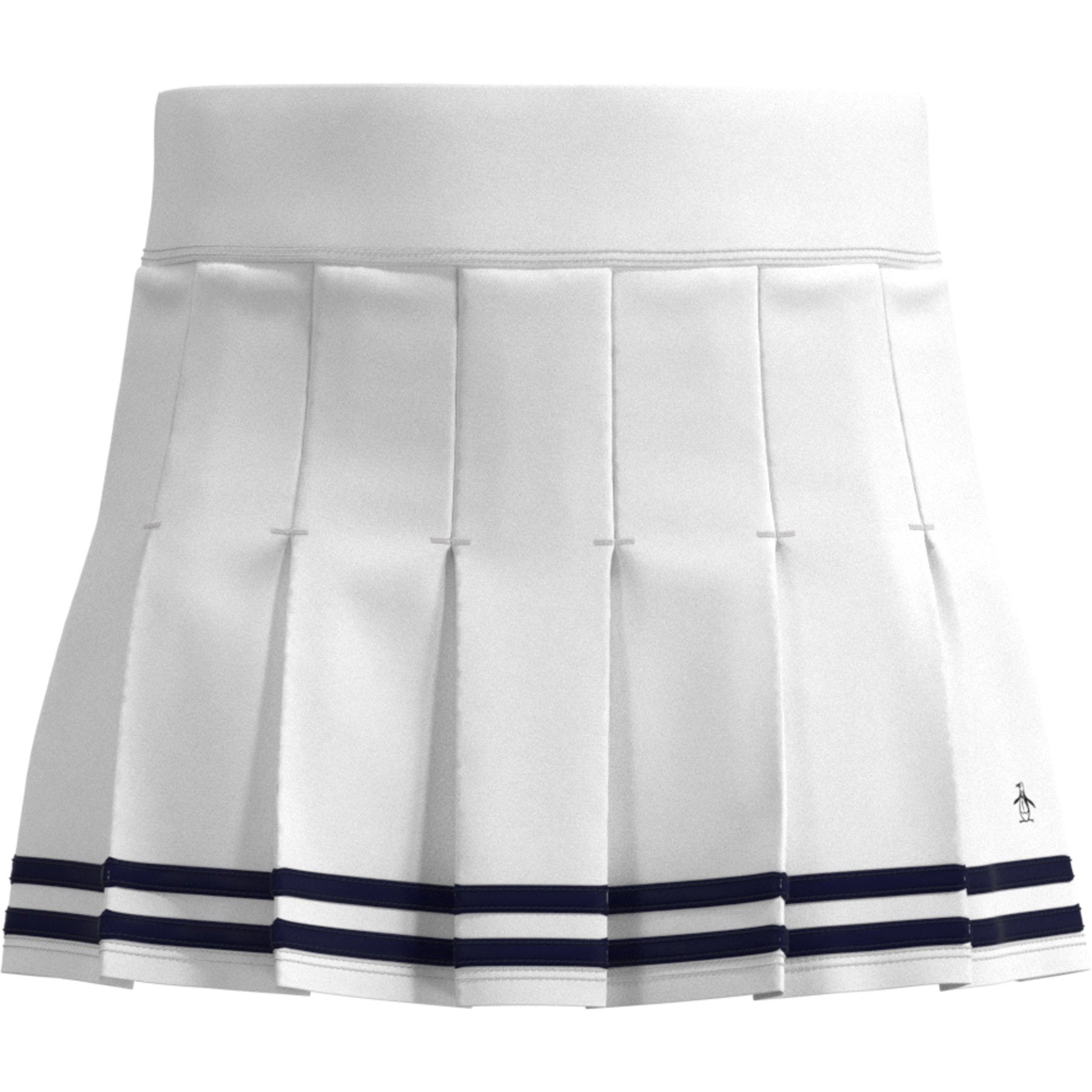 Original Penguin Women's 13" Contrast Hem Pleated Tennis Skort In Bright White(Womens Pleated Tennis Skort White Ogbsc0a6gg 118)