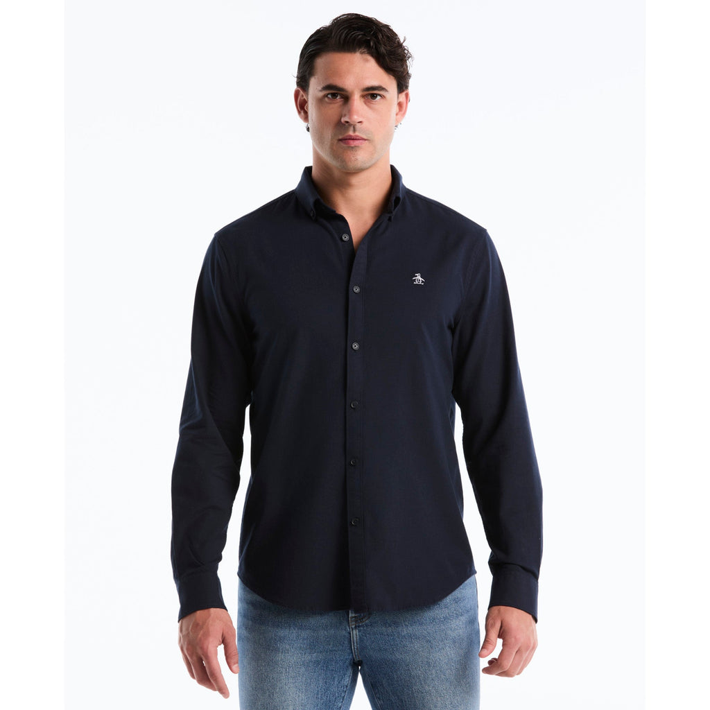 Original Penguin Ecovero Oxford Stretch Shirt In Dark Sapphire(Oxford Ecovero Shirt Blue Opwb0035gp 413)