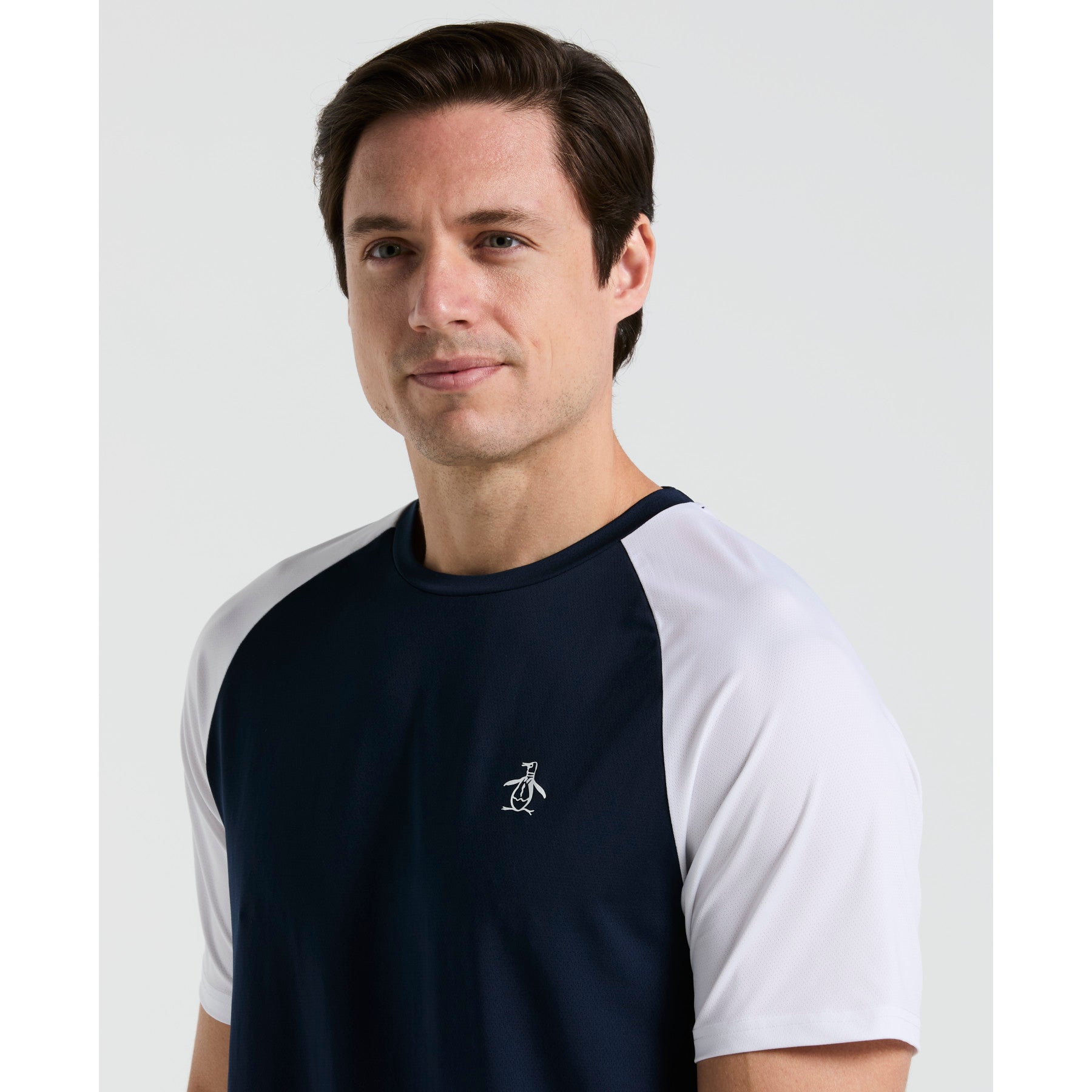 Original Penguin Blocked Performance Tennis T-Shirt In Black Iris(Blocked Performance Tennis T Shirt Blue O1ksf015gg 417)