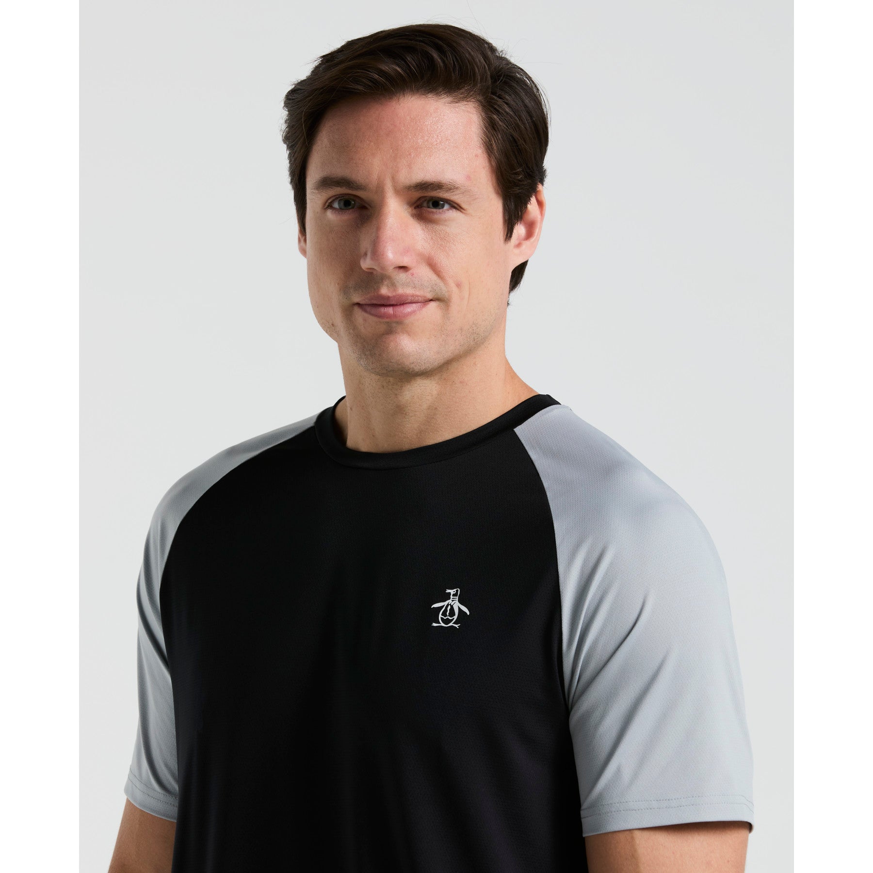Original Penguin Blocked Performance Tennis T-Shirt In Caviar(Blocked Performance Tennis T Shirt Black O1ksf015gg 001)
