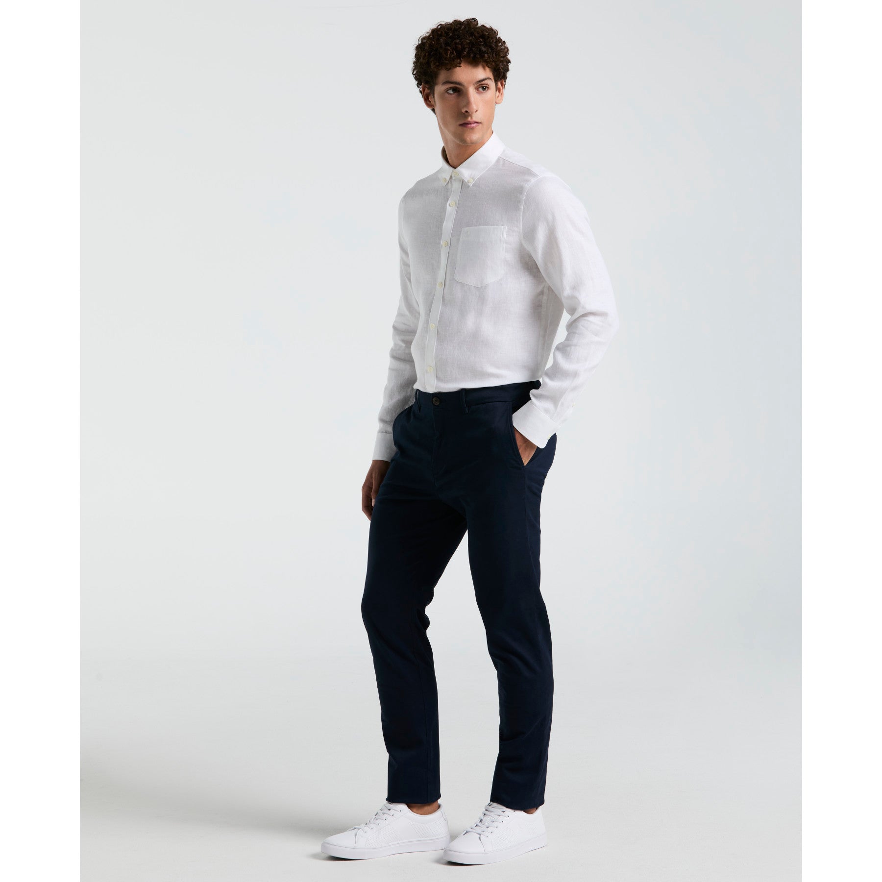 Original Penguin Slim Fit Chinos In Dark Sapphire(Flat Front Core Chino Pants Blue Opbb0022gp 413)