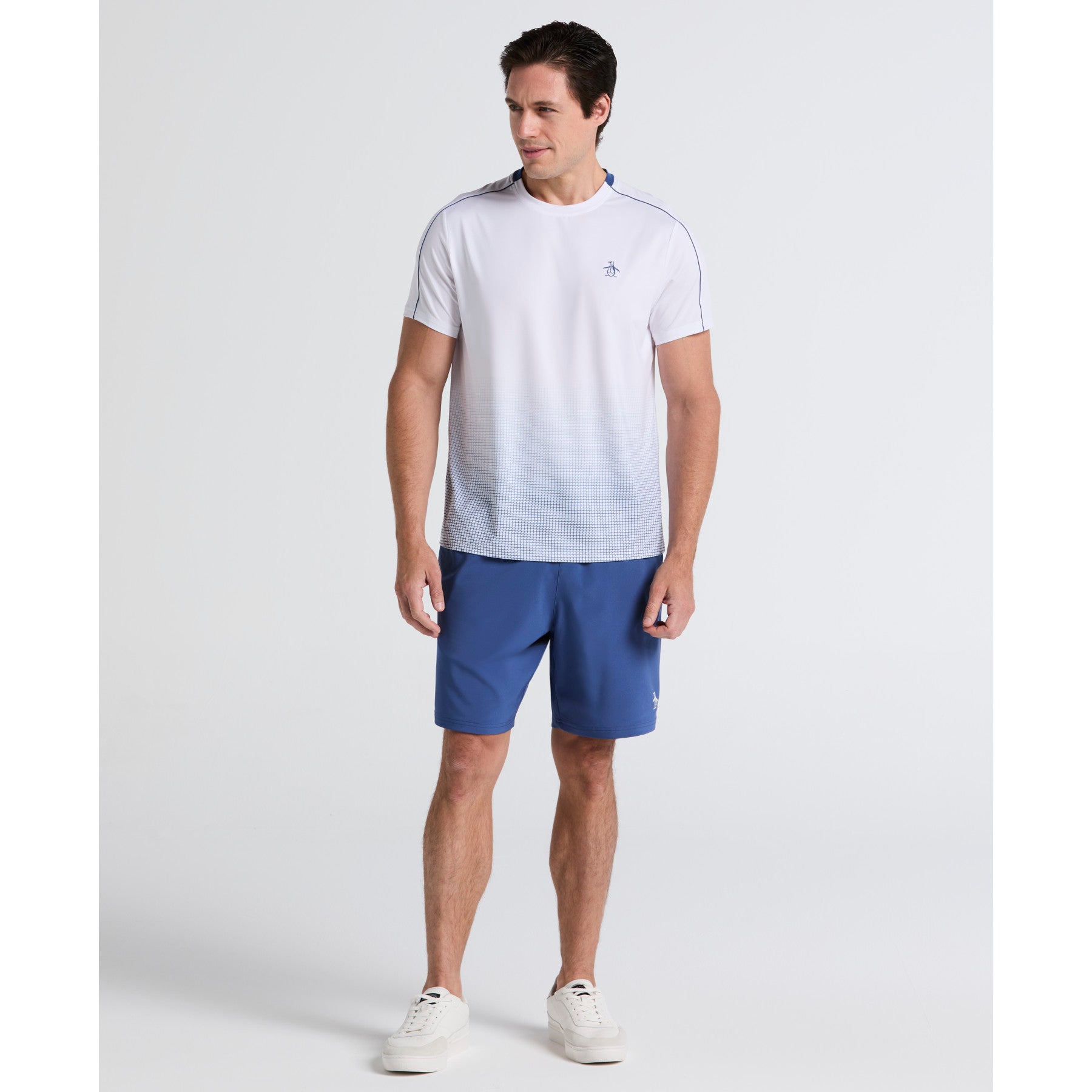 Original Penguin Ombre Net Graphic Performance Tennis T-Shirt In Bright White(Ombre Net Graphic Performance Tennis T Shirt White O1kff007gg 118)