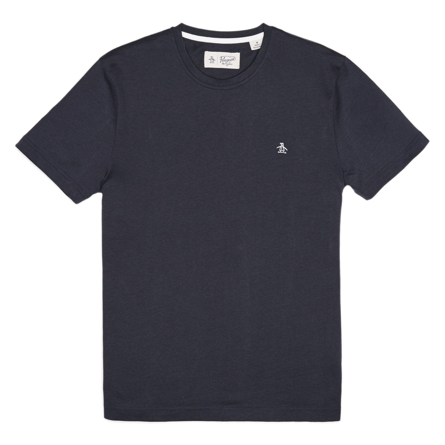 Original Penguin Pin Point Embroidered Logo Organic Cotton T-Shirt In Dark Sapphire(Pin Point Embroidered Logo Organic Cotton T Shirt Blue Opkb0903gp 413)