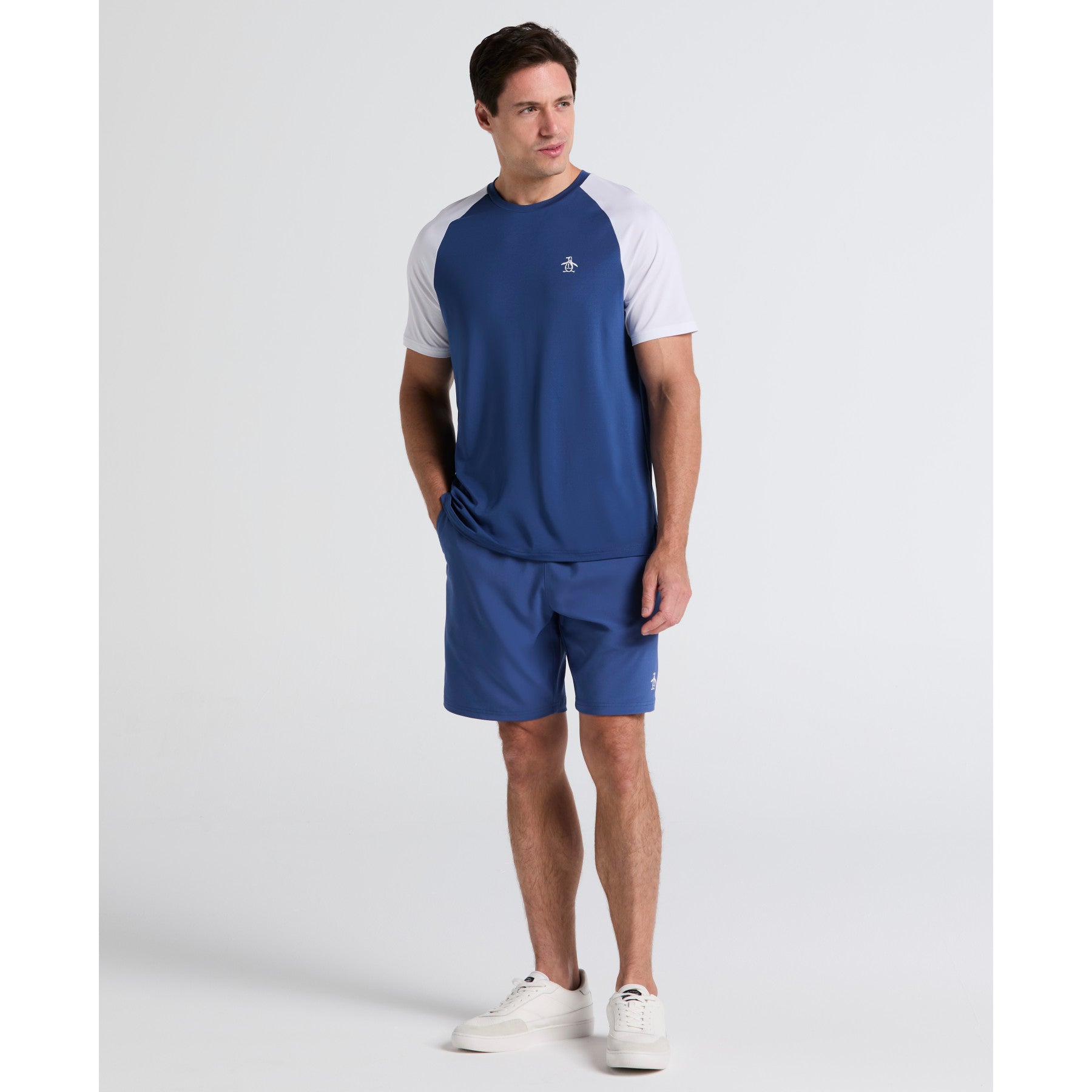 Original Penguin Blocked Performance Tennis T-Shirt In True Navy(Blocked Performance Tennis T Shirt Blue O1ksf015gg 416)