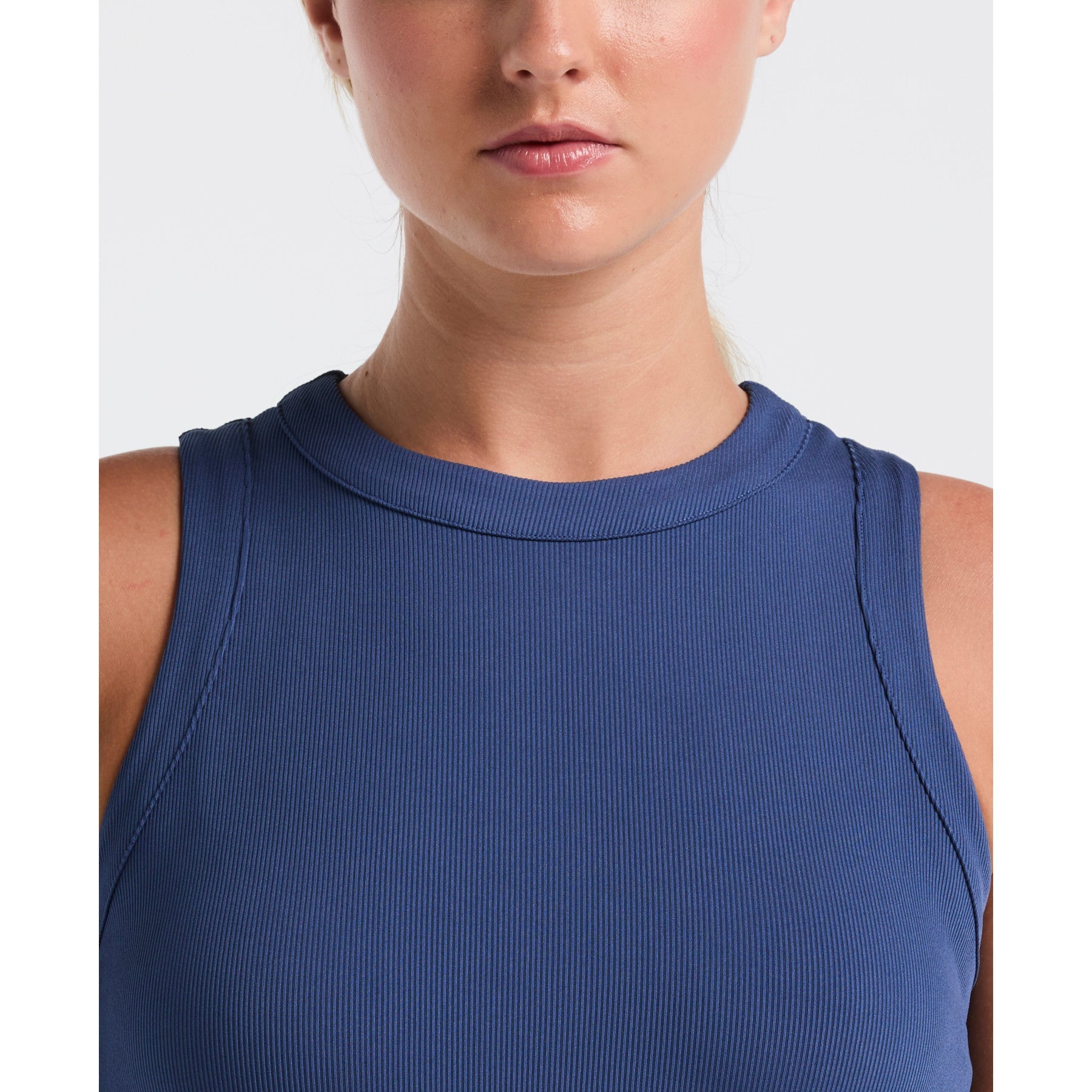 Original Penguin Women's Ribbed Tennis Tank Top In True Navy(Ribbed Tennis Tank Top Blue O1kse016gg 416)