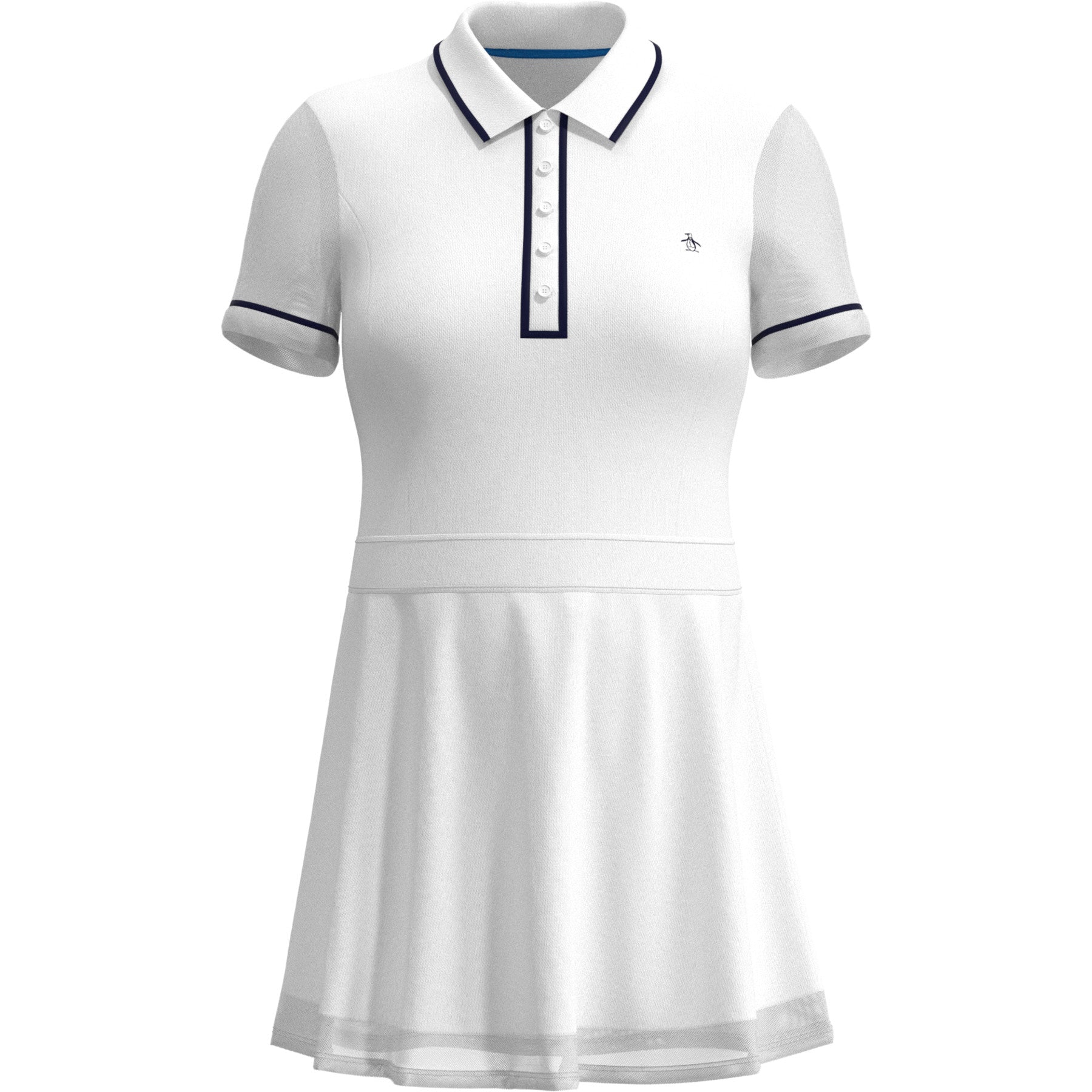 Original Penguin Women's Veronica Short Sleeve Dress In Bright White(Womens Tennis Veronica Mesh Dress White Ogdsc007gg 118)