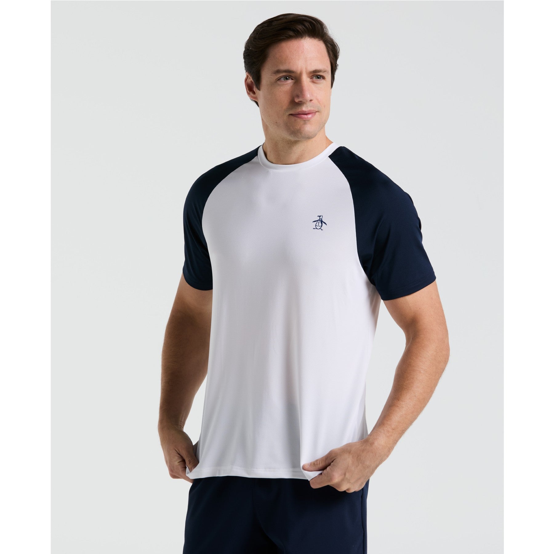 Original Penguin Blocked Performance Tennis T-Shirt In Bright White(Blocked Performance Tennis T Shirt White O1ksf015gg 118)