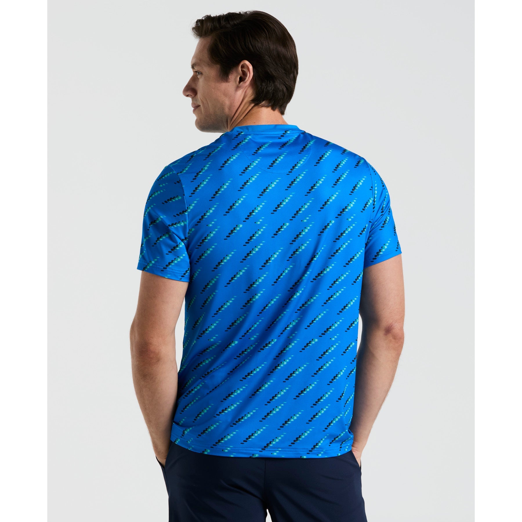 Original Penguin Performance Tennis Ball Block T-Shirt In Electric Blue Lemonade(Performance Tennis Ball Block T Shirt Blue O1ksf000gg 430)