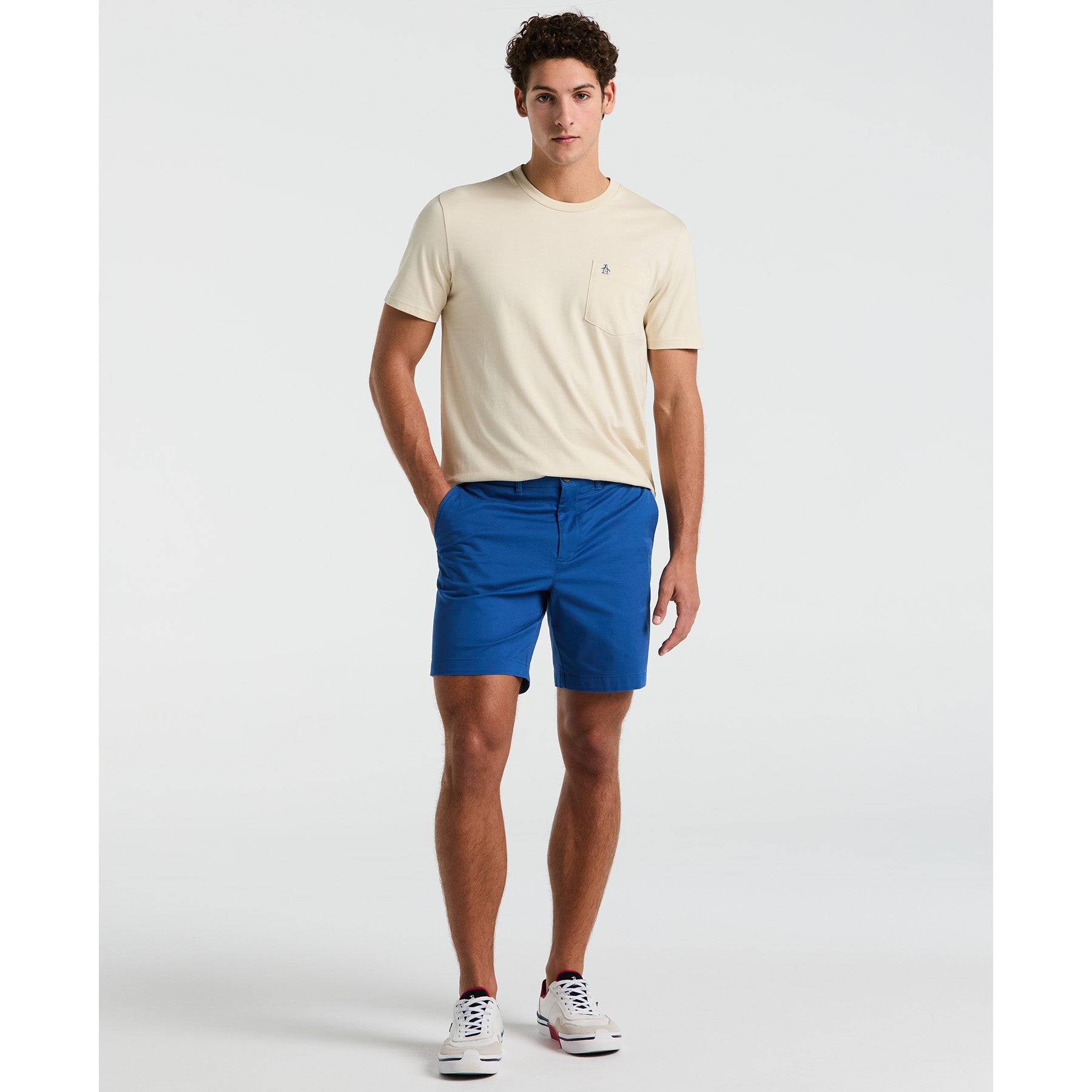 Original Penguin Supima Sticker Pete Pocket T-Shirt In Birch(Supima Sticker Pete Pocket T Shirt Beige Opkb2111gp 252)