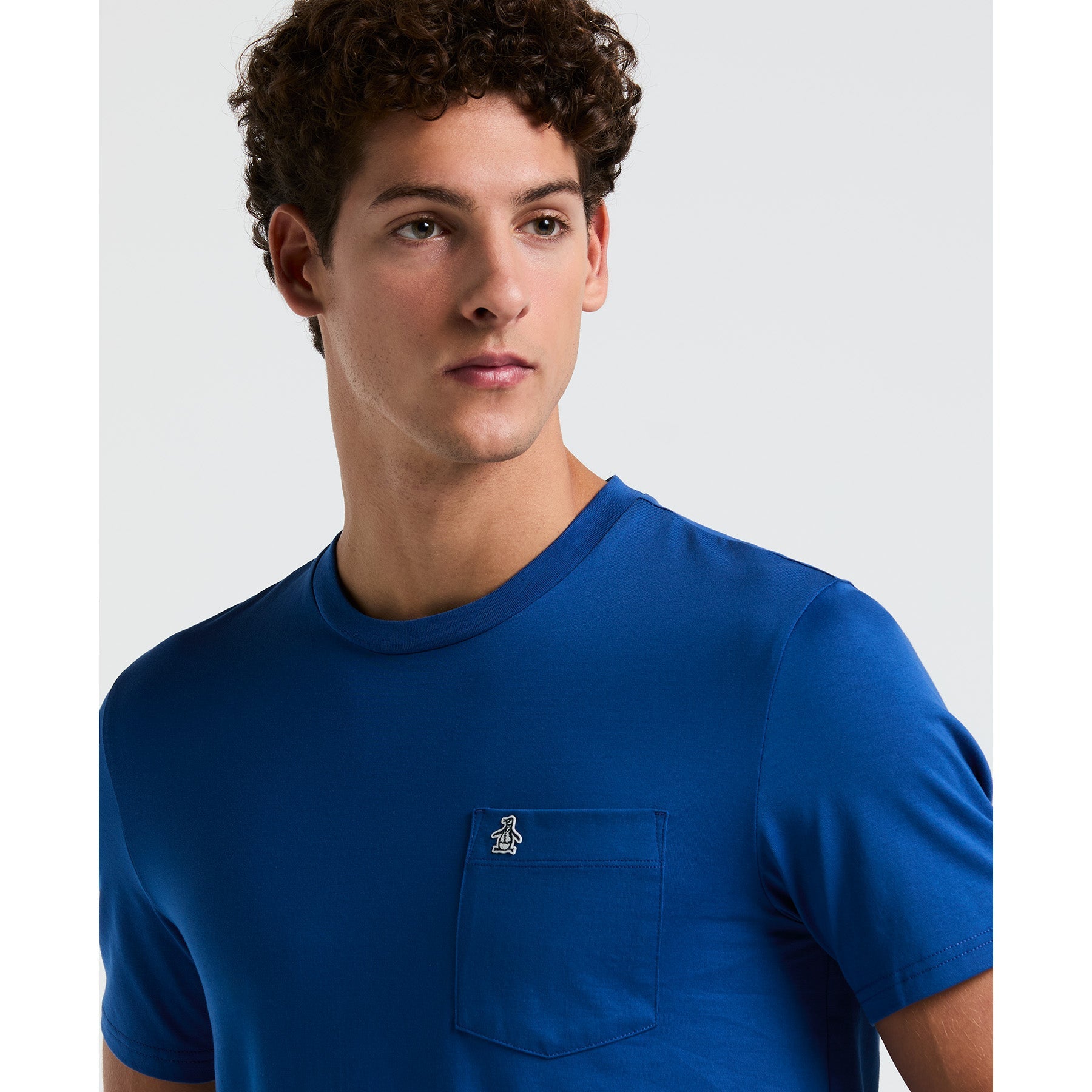 Original Penguin Supima Sticker Pete Pocket T-Shirt In Blue Quartz(Supima Sticker Pete Pocket T Shirt Blue Opkb2111gp 975)