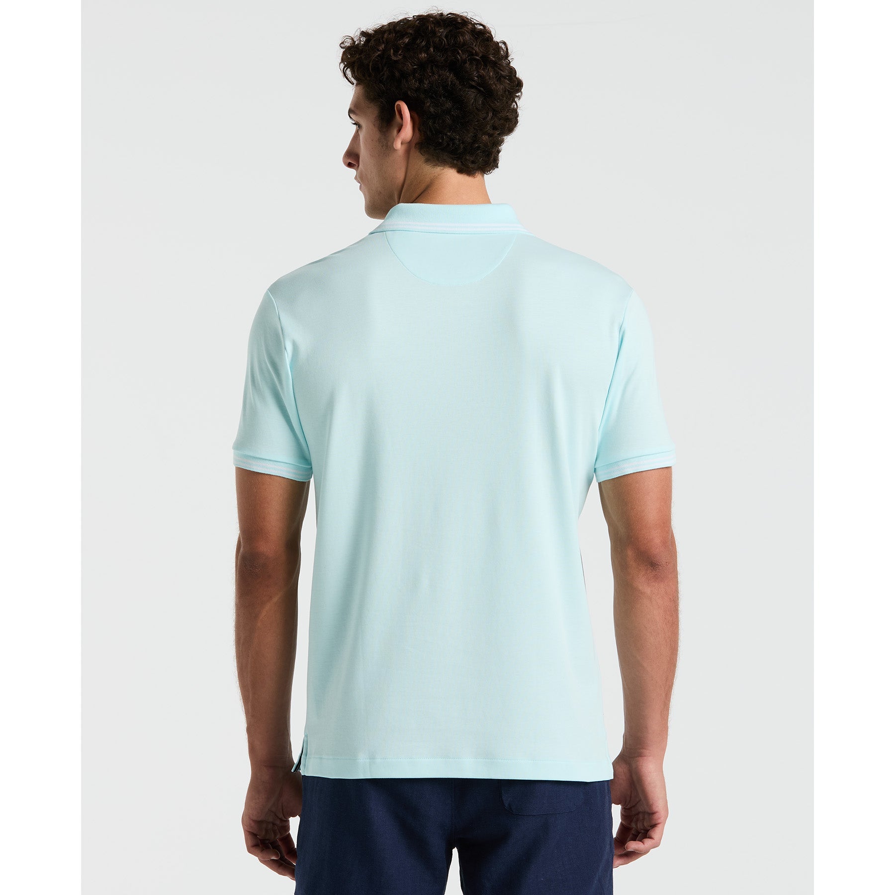 Original Penguin Icons Tipped Polo Shirt In Spa Retreat(Icons Tipped Polo Shirt Blue Opkf3808gp 477)