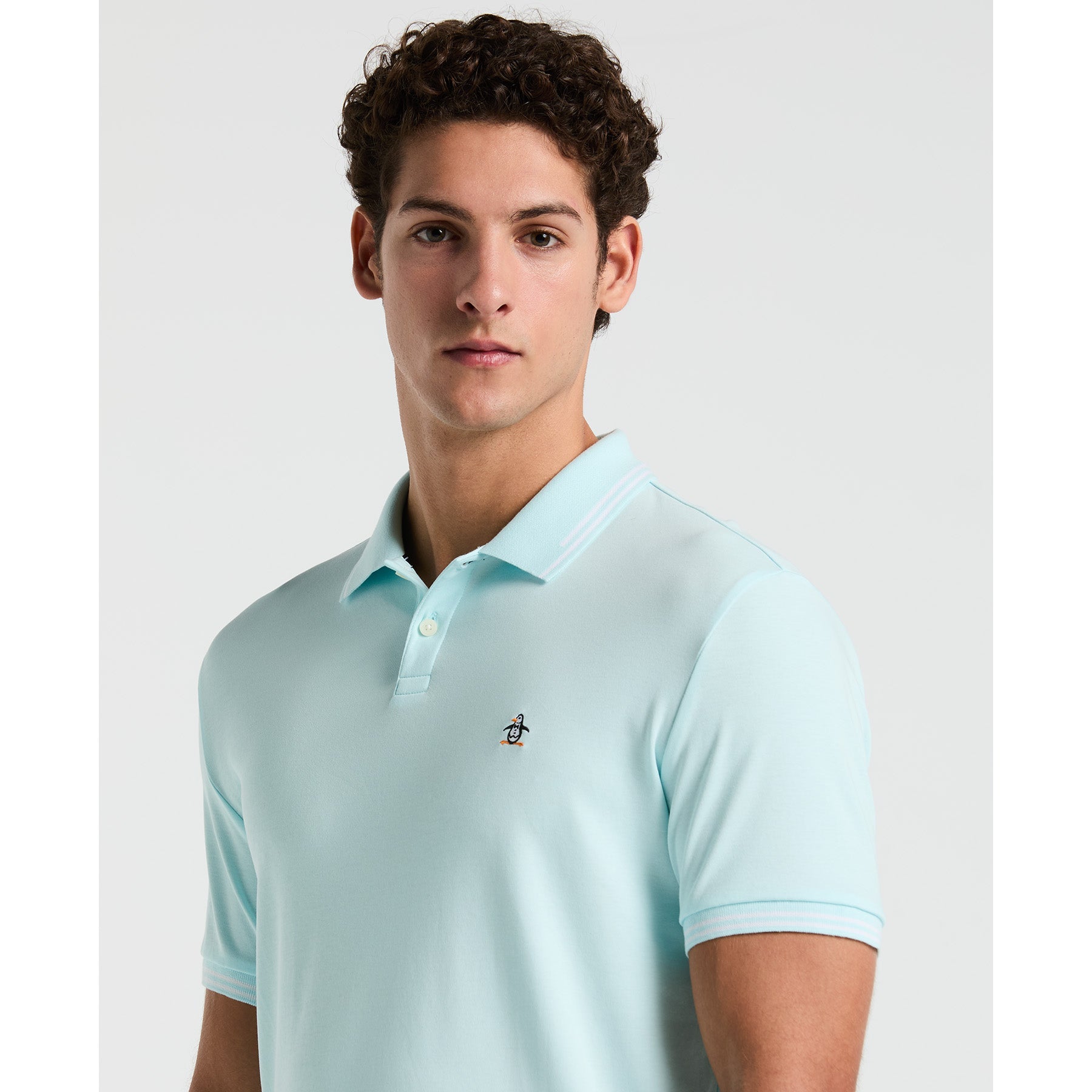 Original Penguin Icons Tipped Polo Shirt In Spa Retreat(Icons Tipped Polo Shirt Blue Opkf3808gp 477)