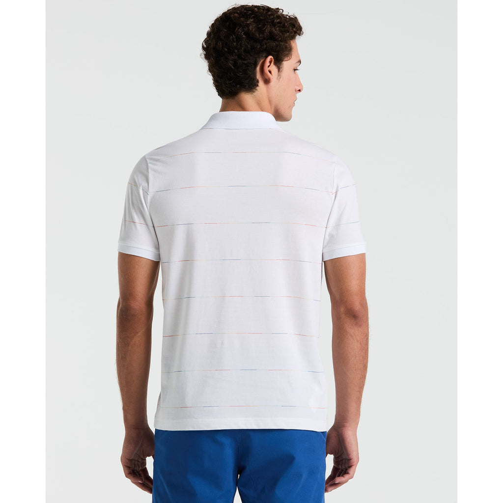 Original Penguin Pride Space Dye Striped Polo Shirt In Bright White(Pride Space Dye Striped Polo Shirt White Opkm2418gp 118)