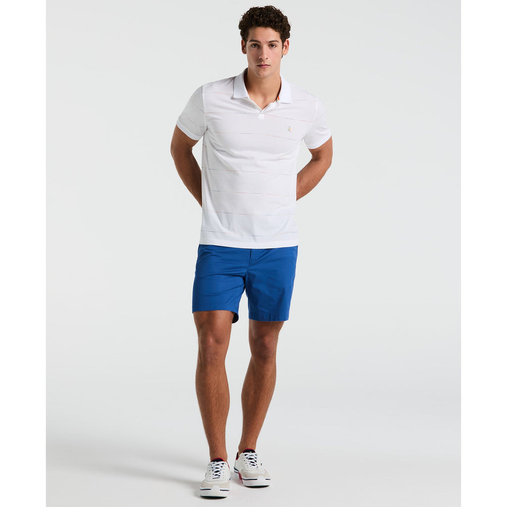 Original Penguin Pride Space Dye Striped Polo Shirt In Bright White(Pride Space Dye Striped Polo Shirt White Opkm2418gp 118)