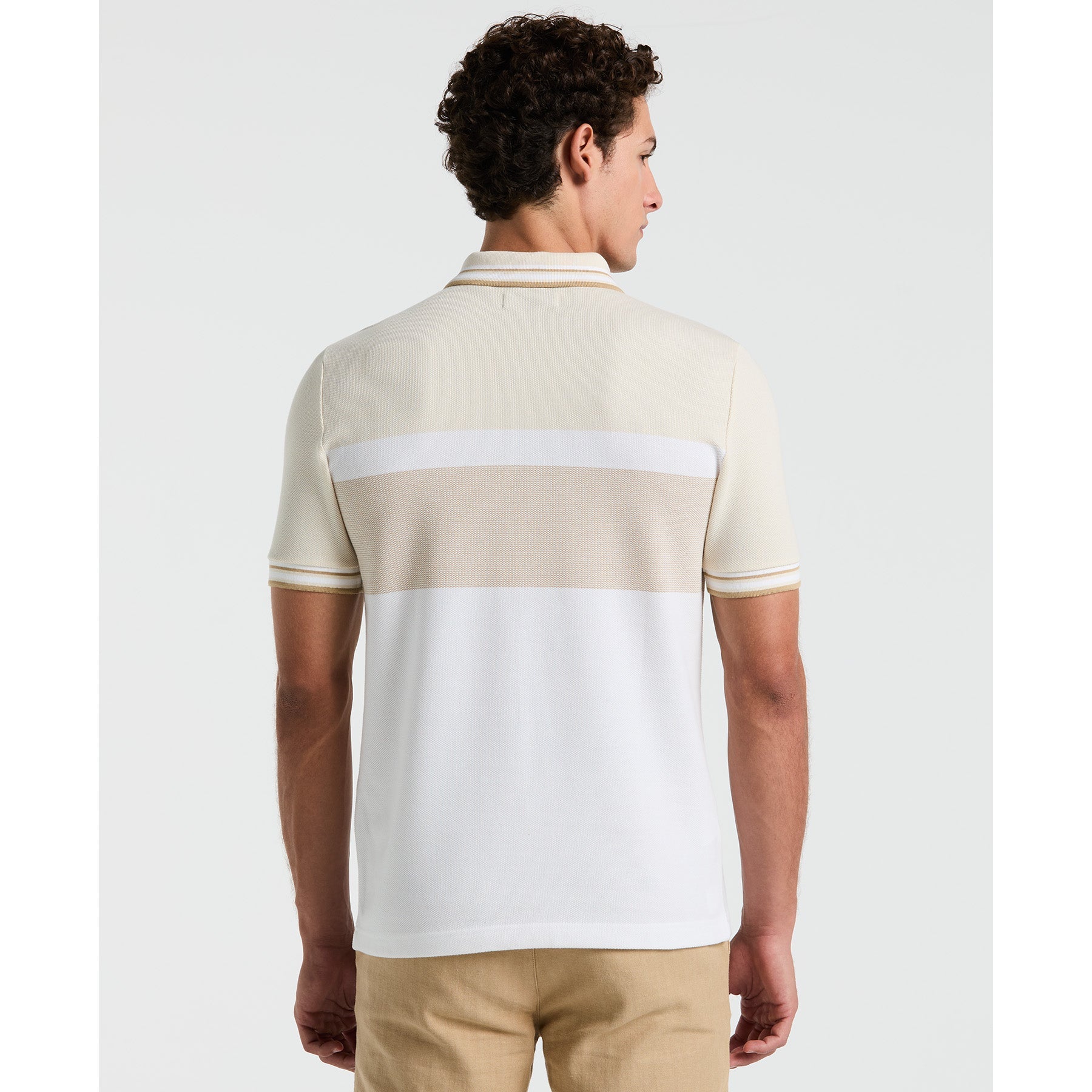 Original Penguin Tri-Colour Polo Shirt In Bright White(Tri Colour Polo Shirt White Opkm2520gp 118)