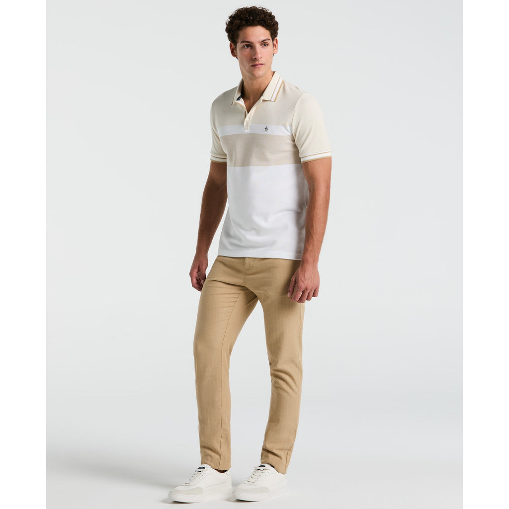 Original Penguin Tri-Colour Polo Shirt In Bright White(Tri Colour Polo Shirt White Opkm2520gp 118)