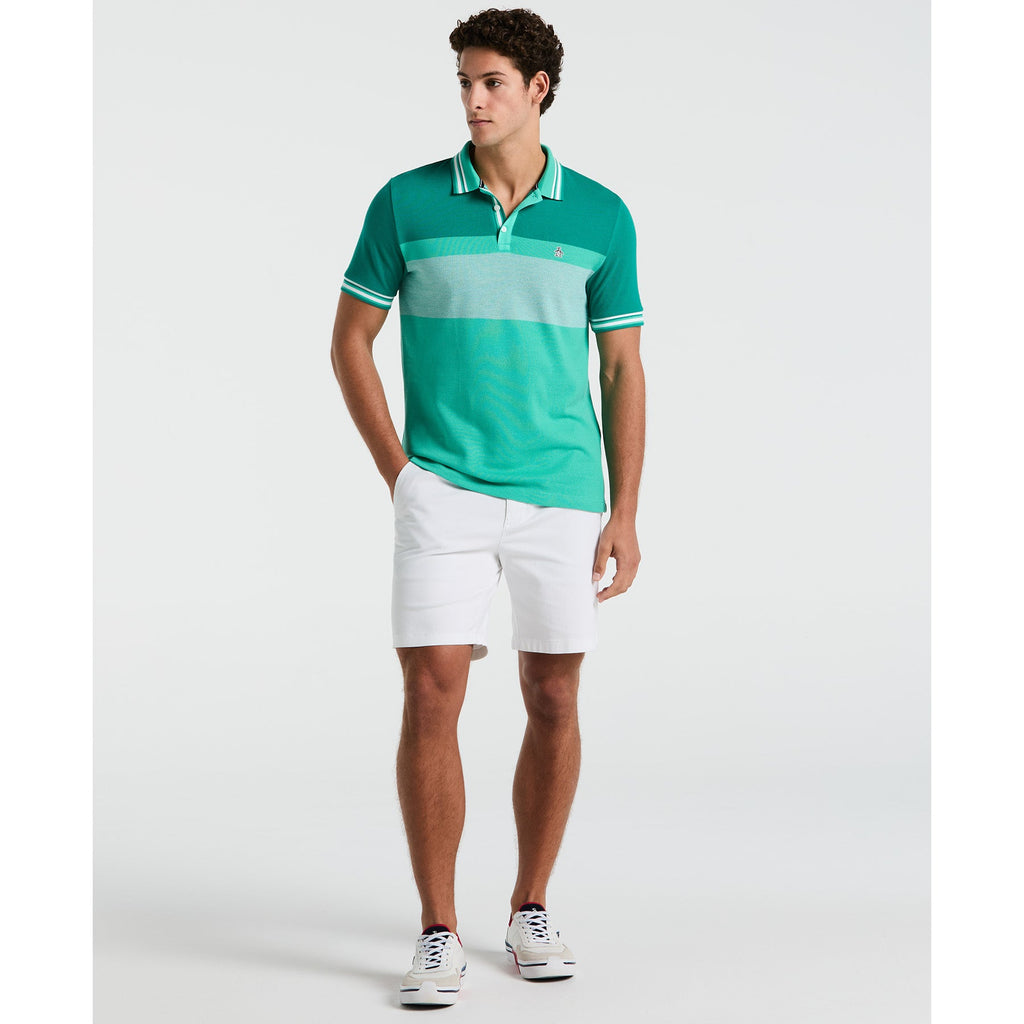 Original Penguin Tri-Colour Polo Shirt In Aqua Green(Tri Colour Polo Shirt Green Opkm2520gp 386)