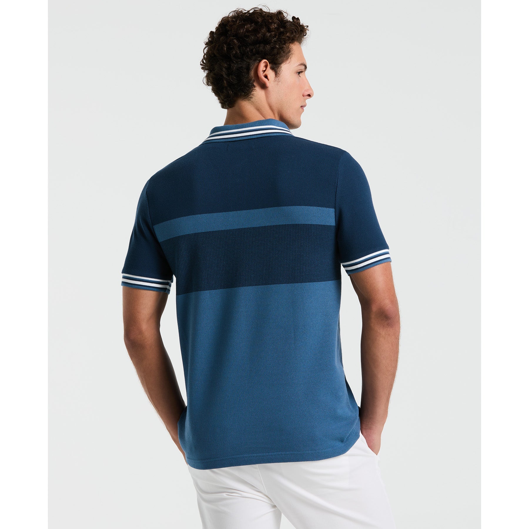 Original Penguin Tri-Colour Polo Shirt In Copen Blue(Tri Colour Polo Shirt Blue Opkm2520gp 443)