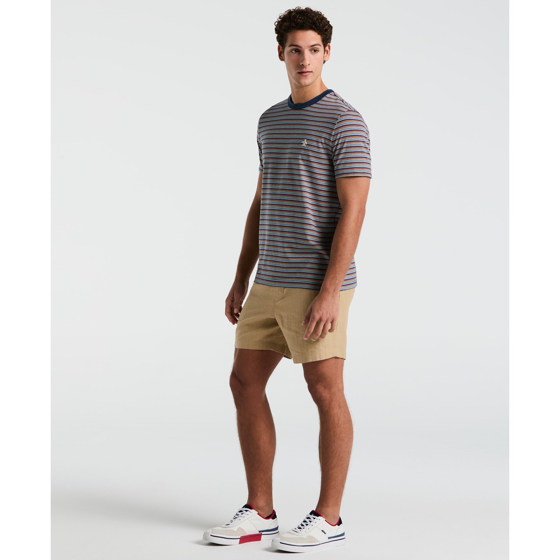 Original Penguin Pride Jaquard Stripe T-Shirt In Sargasso Sea(Pride Jaquard Stripe T Shirt Blue Opkm2529gp 485)
