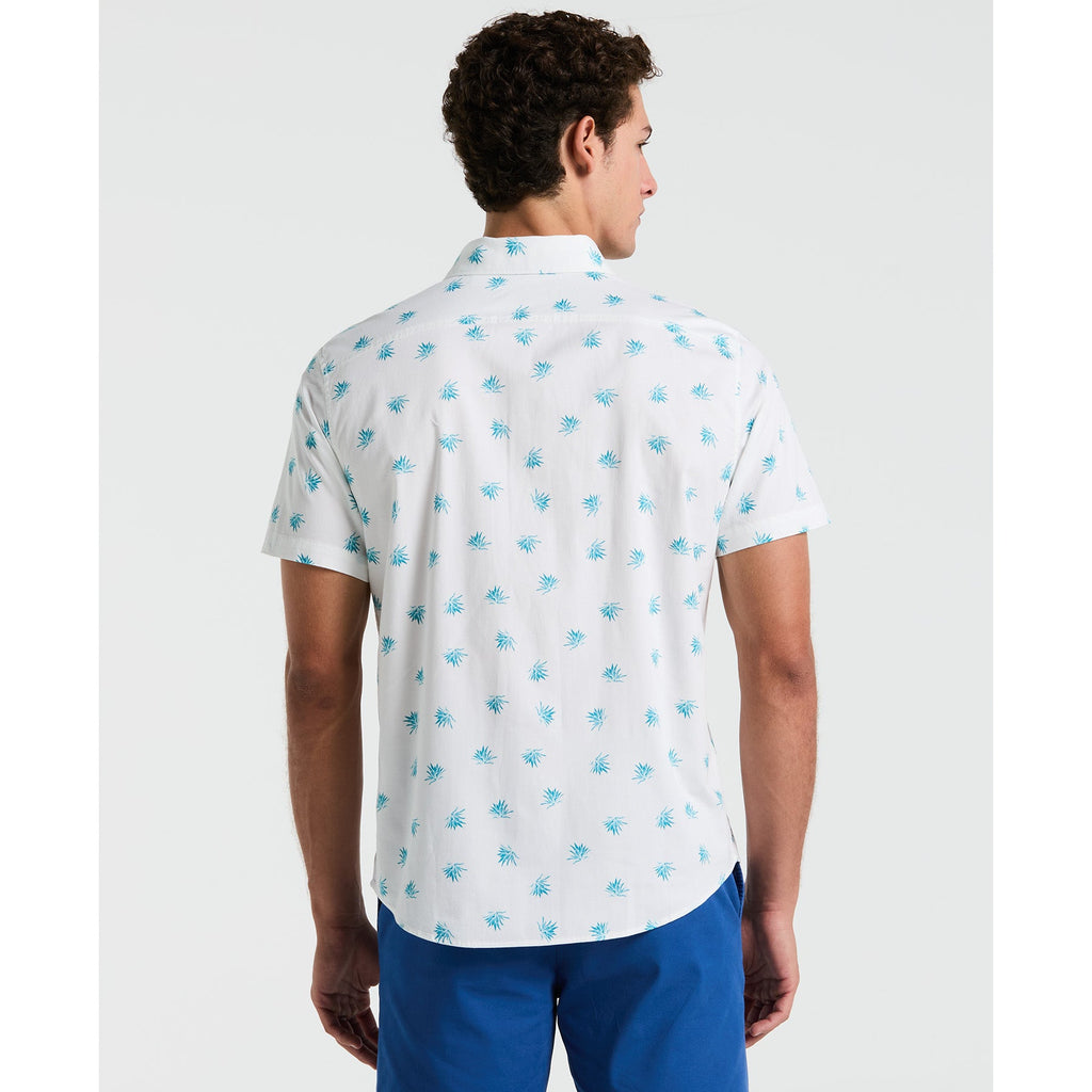 Original Penguin Agave Print Short Sleeve Shirt In Bright White(Agave Print Short Sleeve Shirt White Opwm2517gp 118)