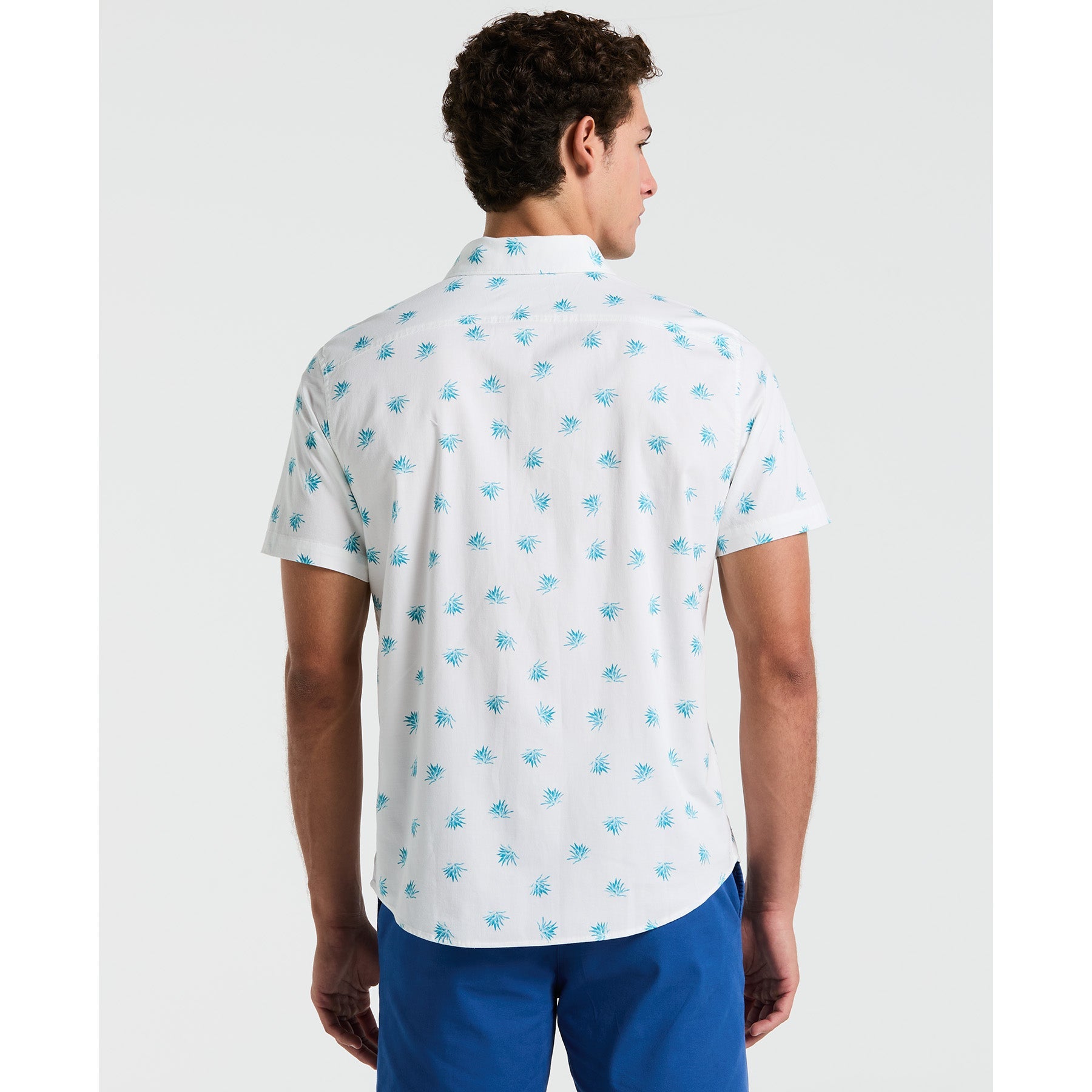 Original Penguin Agave Print Short Sleeve Shirt In Bright White(Agave Print Short Sleeve Shirt White Opwm2517gp 118)