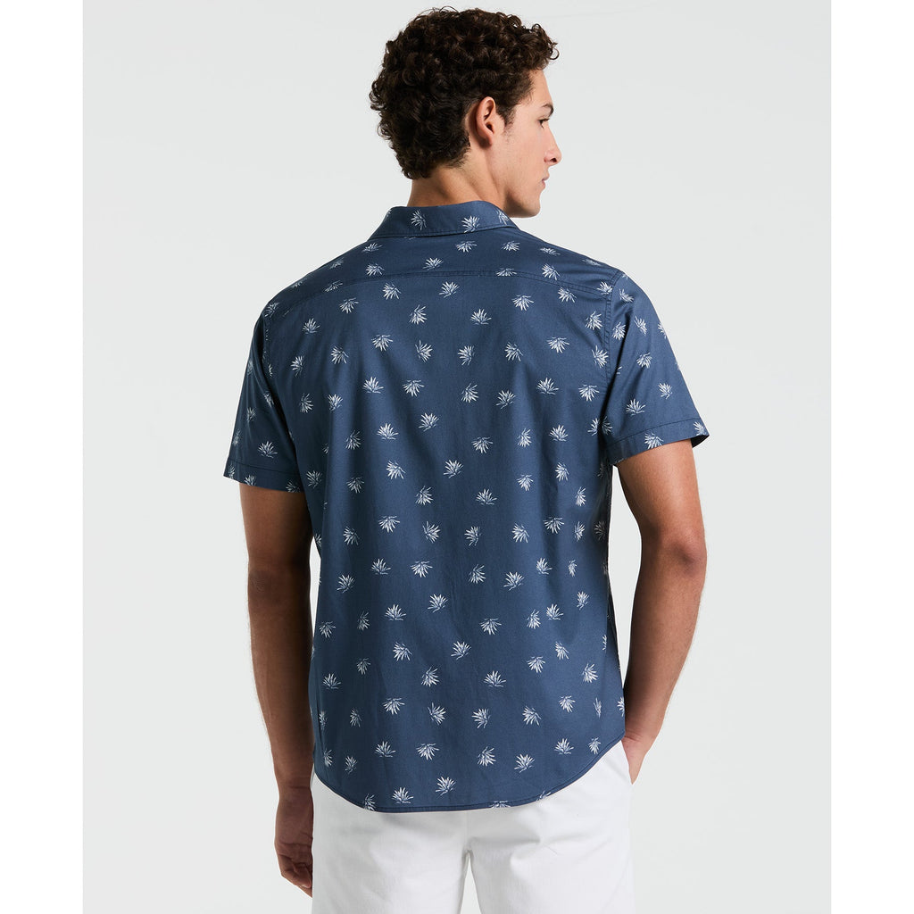 Original Penguin Agave Print Short Sleeve Shirt In Sargasso Sea(Agave Print Short Sleeve Shirt Blue Opwm2517gp 485)
