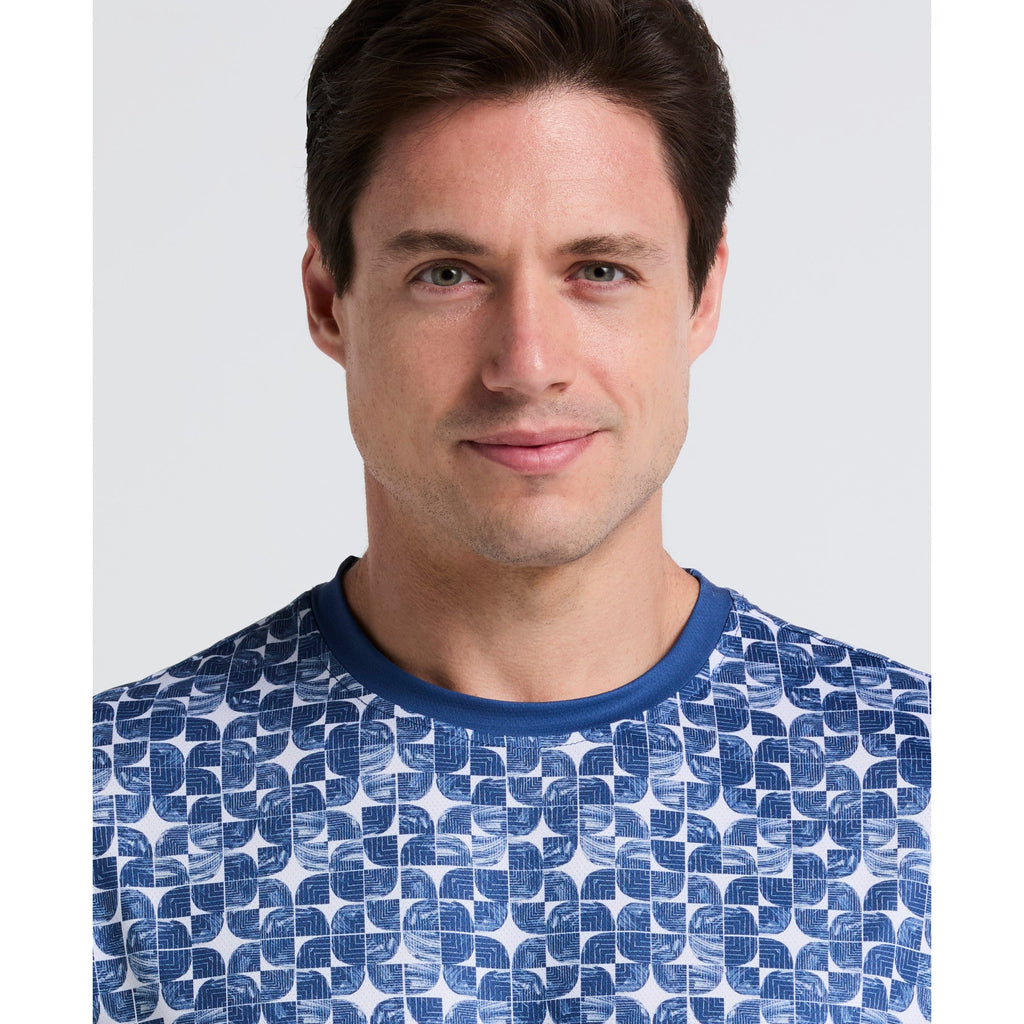 Original Penguin Blocked Graphic Performance Tennis T-Shirt In True Navy(Blocked Graphic Performance Tennis T Shirt Blue O1kff010gg 416)