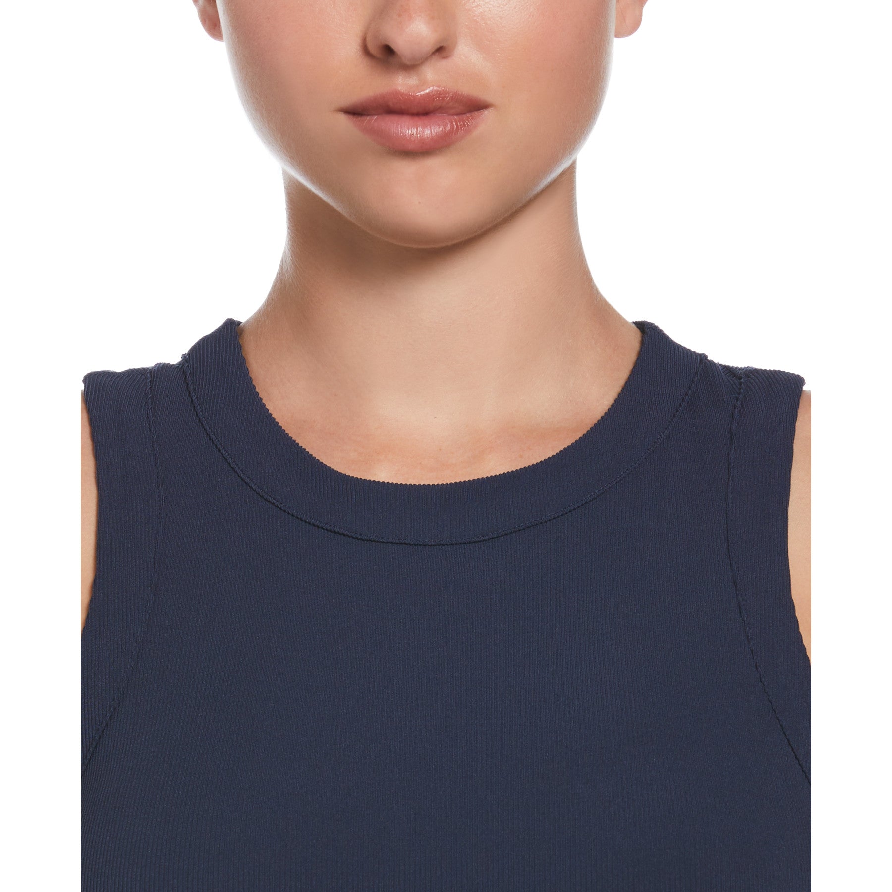 Original Penguin Women's Ribbed Tennis Tank Top In Black Iris(Ribbed Tennis Tank Top Blue O1kse016gg 417)
