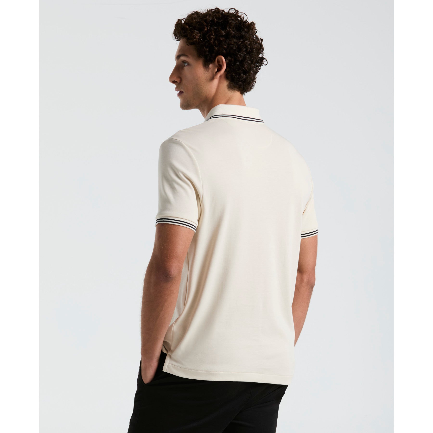 Original Penguin Icons Tipped Polo Shirt In Birch(Organic Cotton Tv Pete Short Sleeve Polo Shirt Beige Opkf3808gp 252)