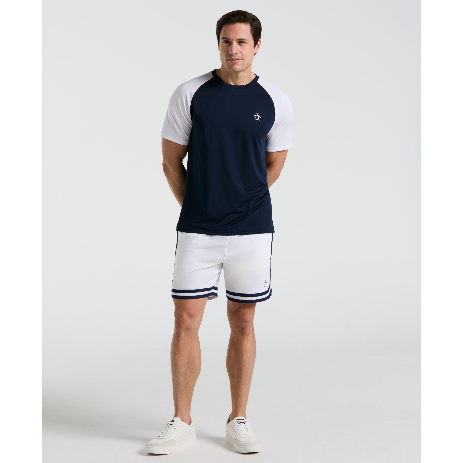 Original Penguin Blocked Performance Tennis T-Shirt In Black Iris(Blocked Performance Tennis T Shirt Blue O1ksf015gg 417)