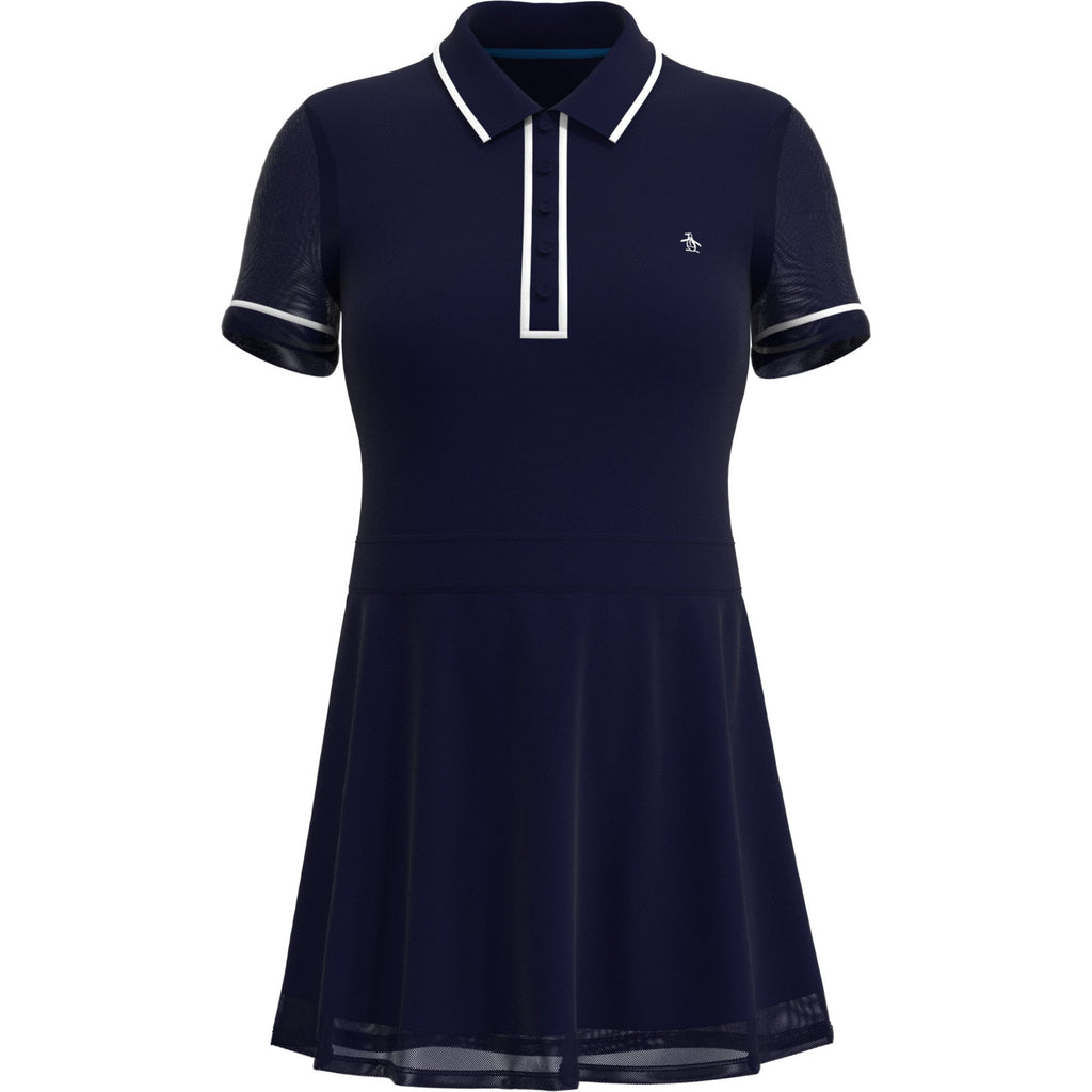 Original Penguin Women's Veronica Short Sleeve Dress In Black Iris(Womens Tennis Veronica Mesh Dress Blue Ogdsc007gg 417)