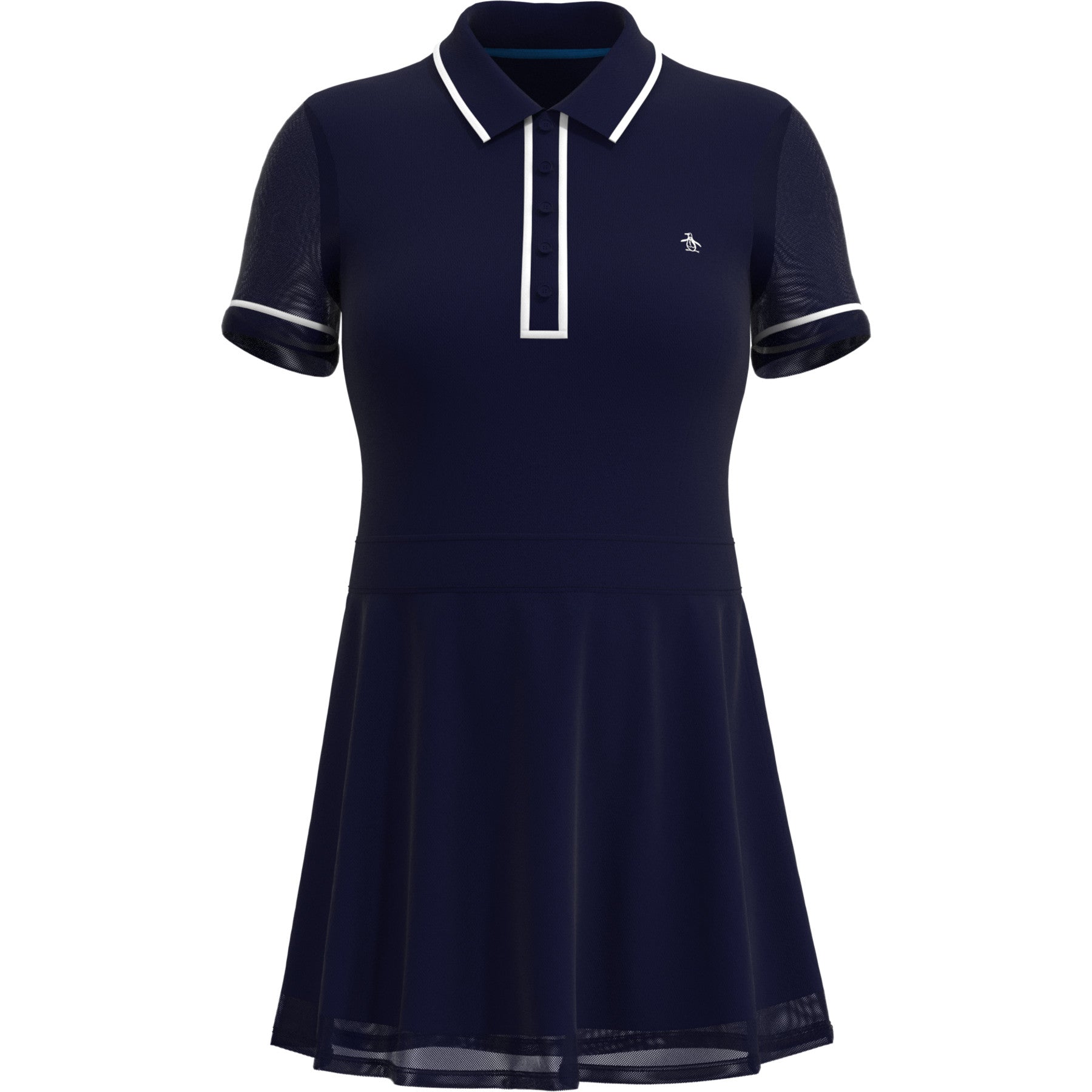 Original Penguin Women's Veronica Short Sleeve Dress In Black Iris(Womens Tennis Veronica Mesh Dress Blue Ogdsc007gg 417)