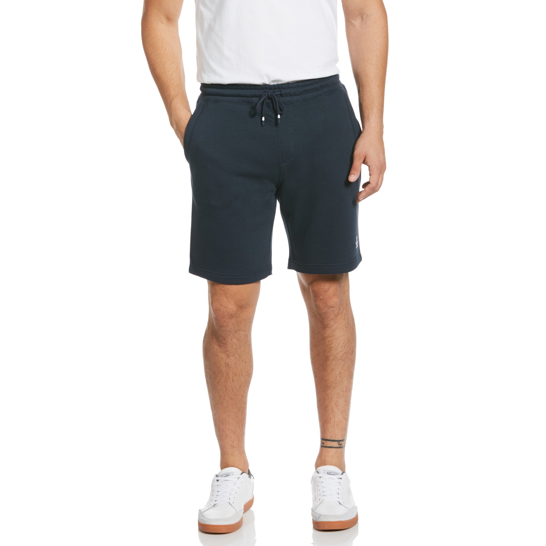 Original Penguin Sticker Pete Fleece Jogger Shorts In Dark Sapphire(Sticker Pete Fleece Jogger Shorts Blue Ophb0100gp 413)