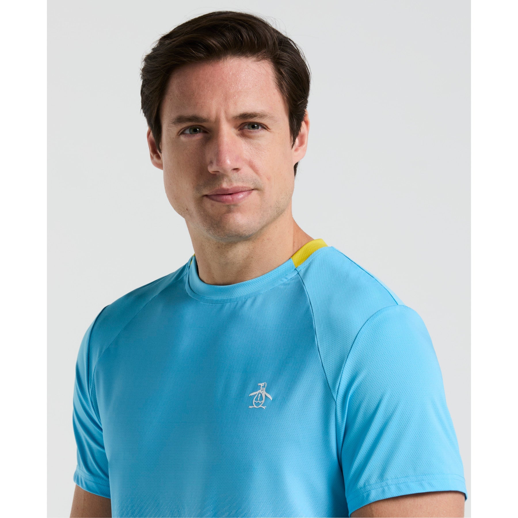Original Penguin Performance Ventilated Ombre Tennis T-Shirt In Blue Grotto(Performance Ventilated Ombre Tennis T Shirt Blue O1ksf017gg 457)