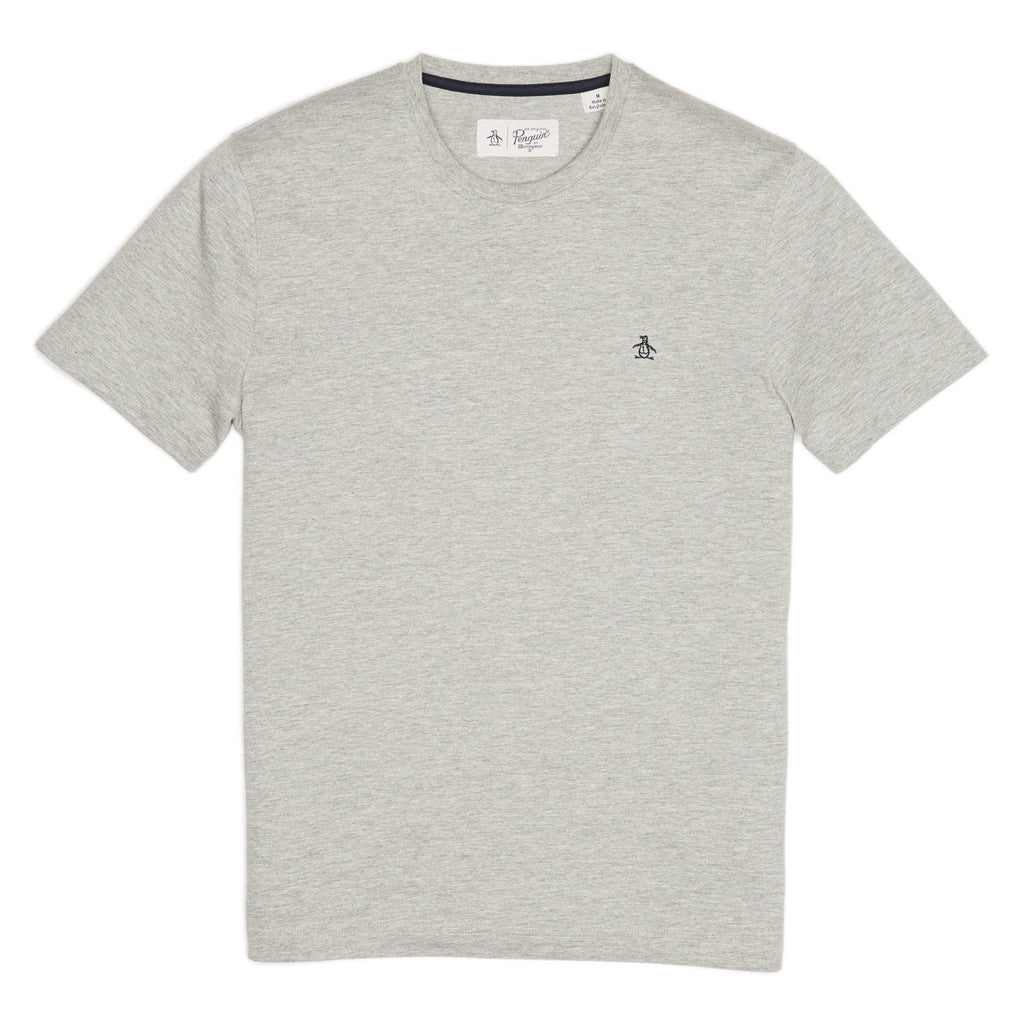 Original Penguin Pin Point Embroidered Logo Organic Cotton T-Shirt In Rain Heather(Pin Point Embroidered Logo Organic Cotton T Shirt Grey Opkb0903gp 080)